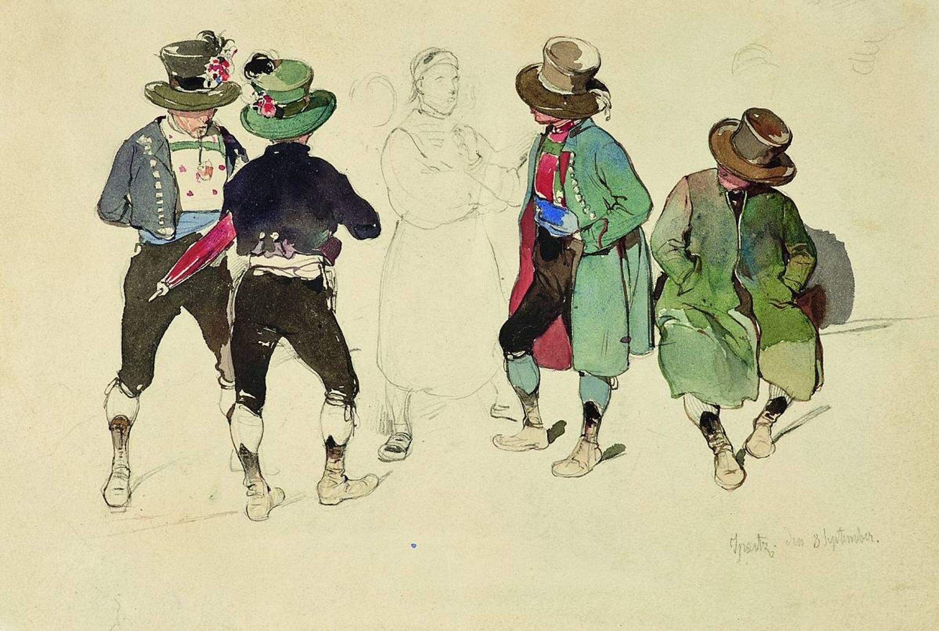 Five Studies of Native Costumes by Peter Fendi