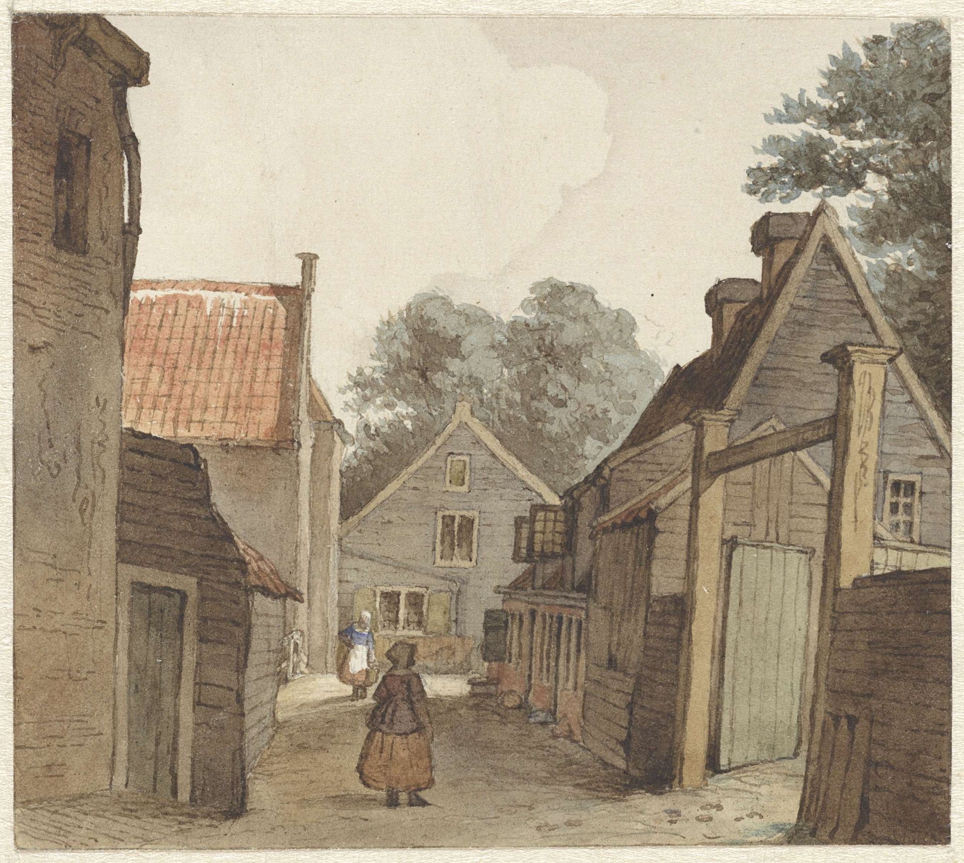 Straat bij de Manege by Hendrik Abraham Klinkhamer