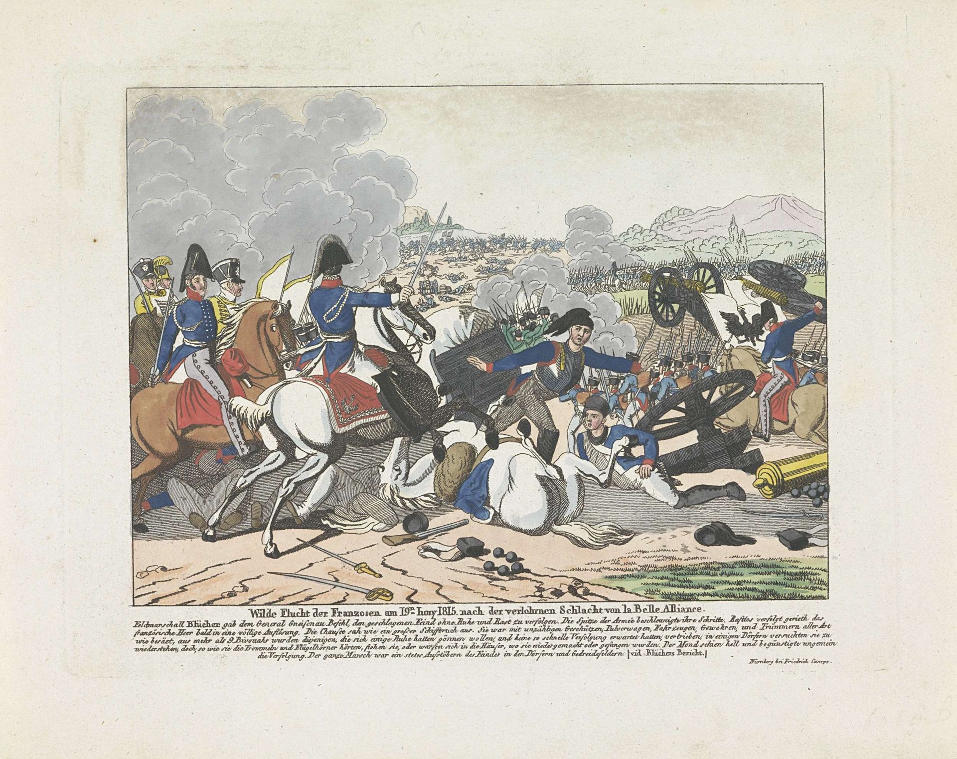 Vlucht van de Fransen na de nederlaag in de slag bij Waterloo, 1815 by Anonymous