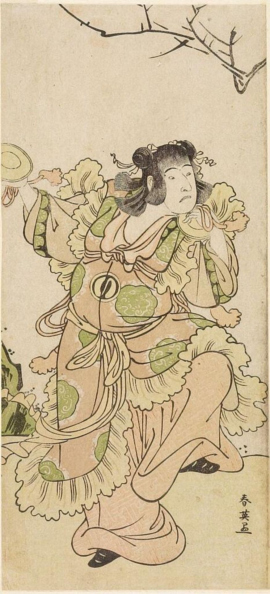 Actor Sawamura SÅjÅ«rÅ 2nd, AS A KARAKA DANCER by Katsukawa Shun'ei