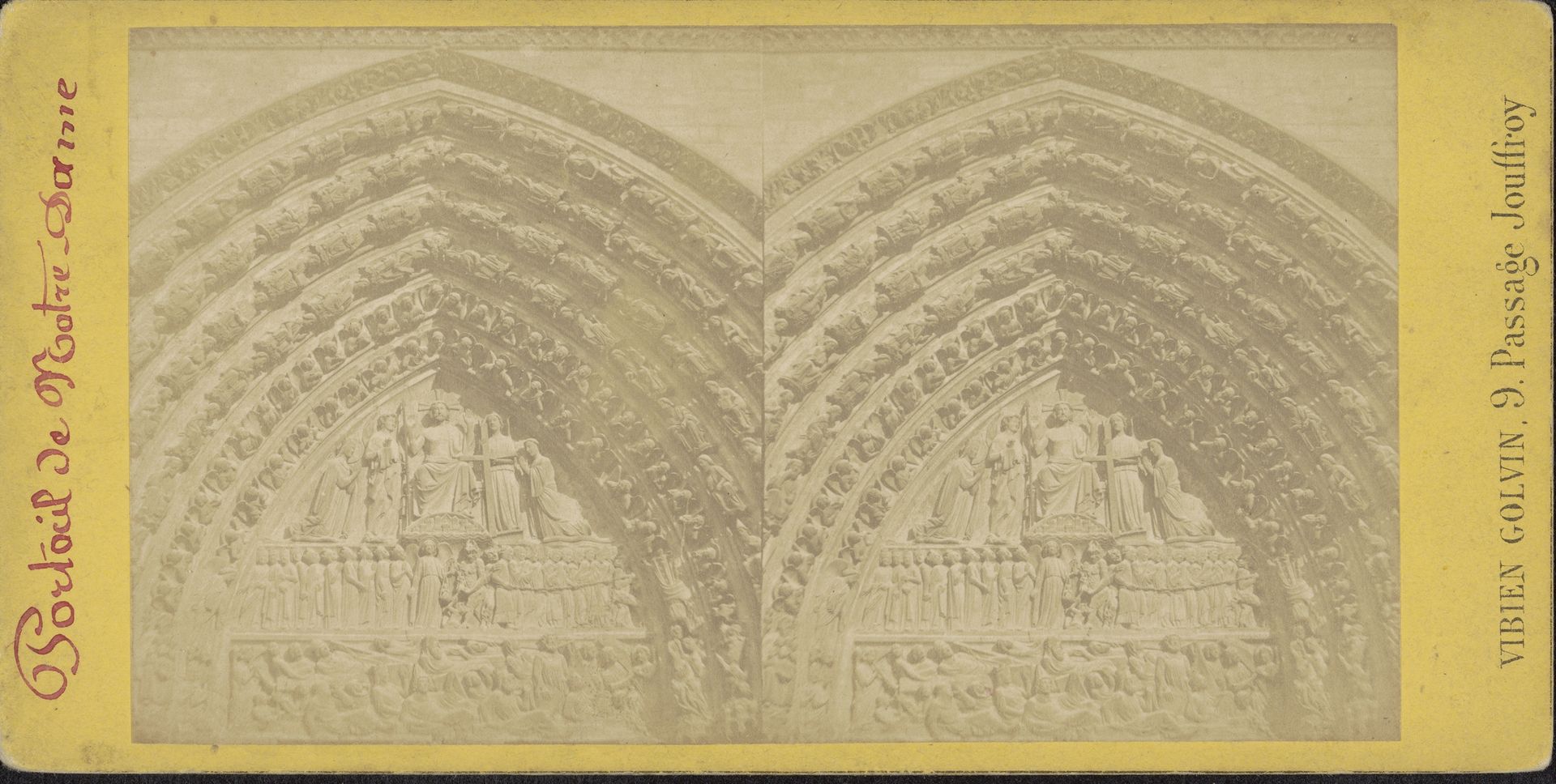Timpaan met een voorstelling van het Laatste Oordeel in een portaal van de Notre-Dame in Parijs by Vibien Golvin