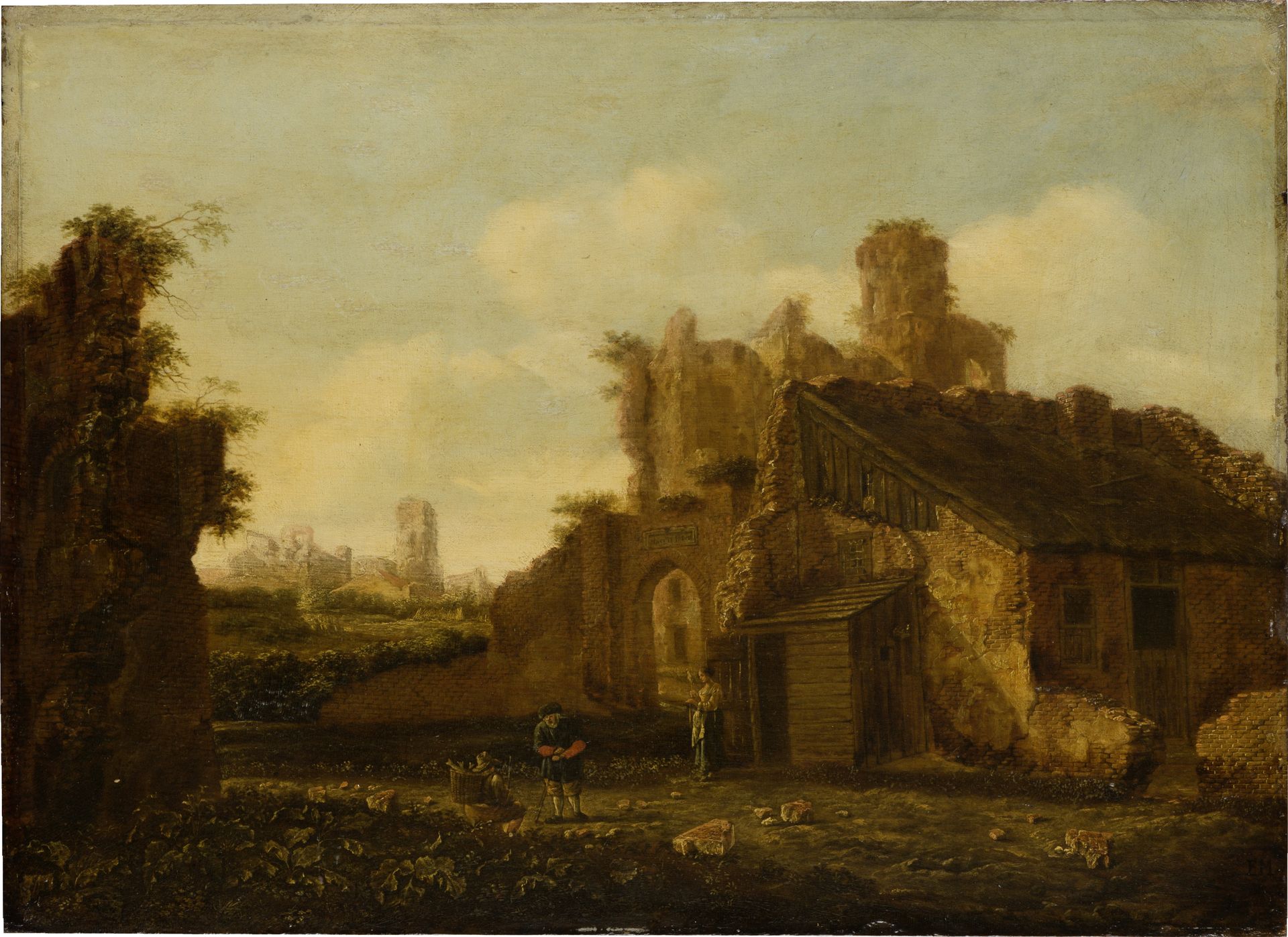 Italian Landscape with Antique Ruins by Emanuel Murant