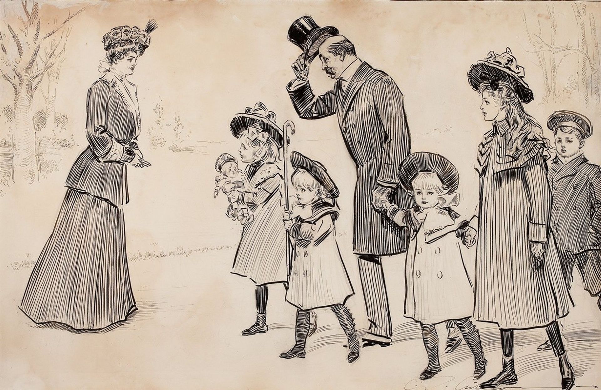 After Fifteen Years, When She Refused Him He Vowed He Would Never Marry by Charles Dana Gibson