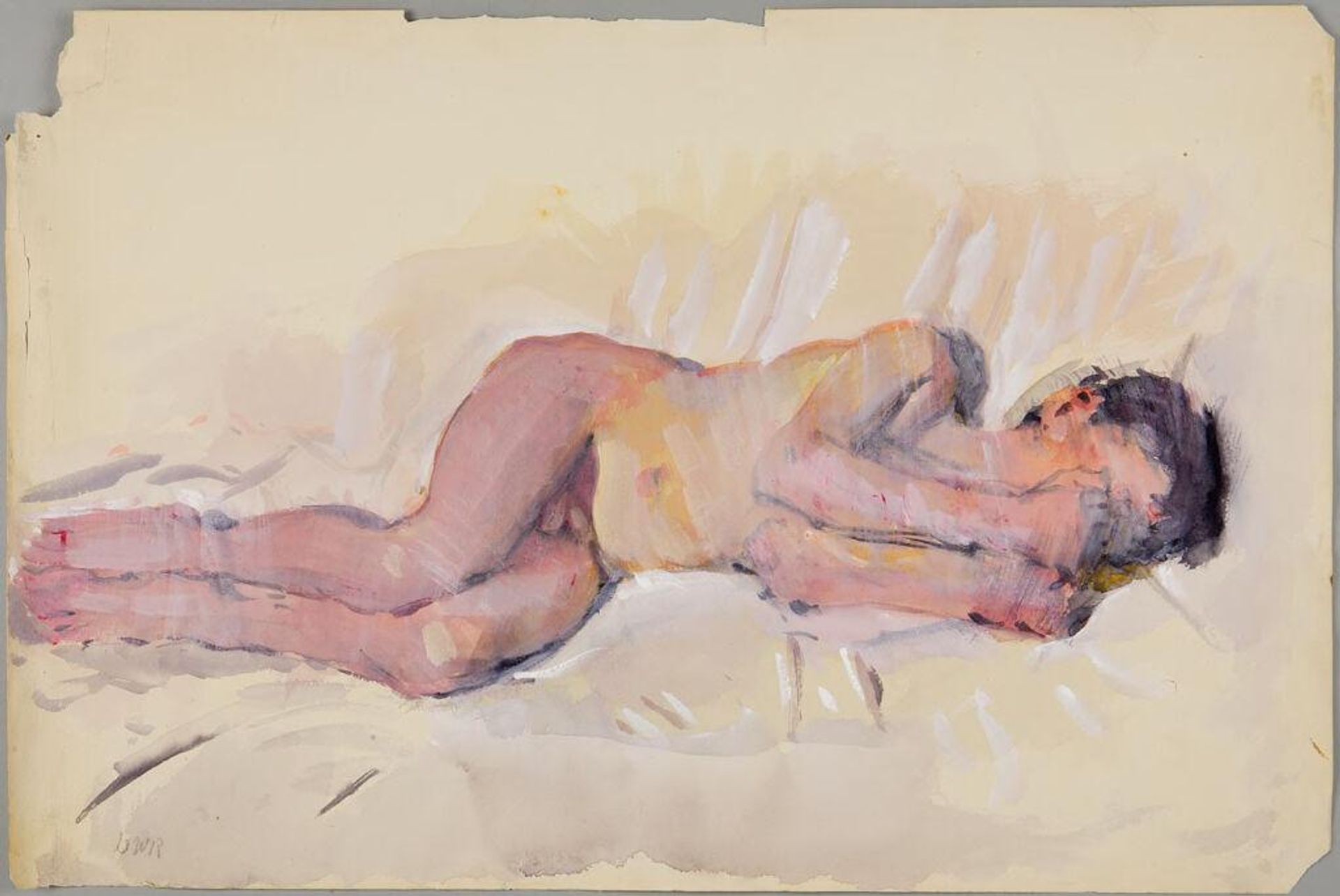 Nude Male Lying on his Side by Denman Waldo Ross