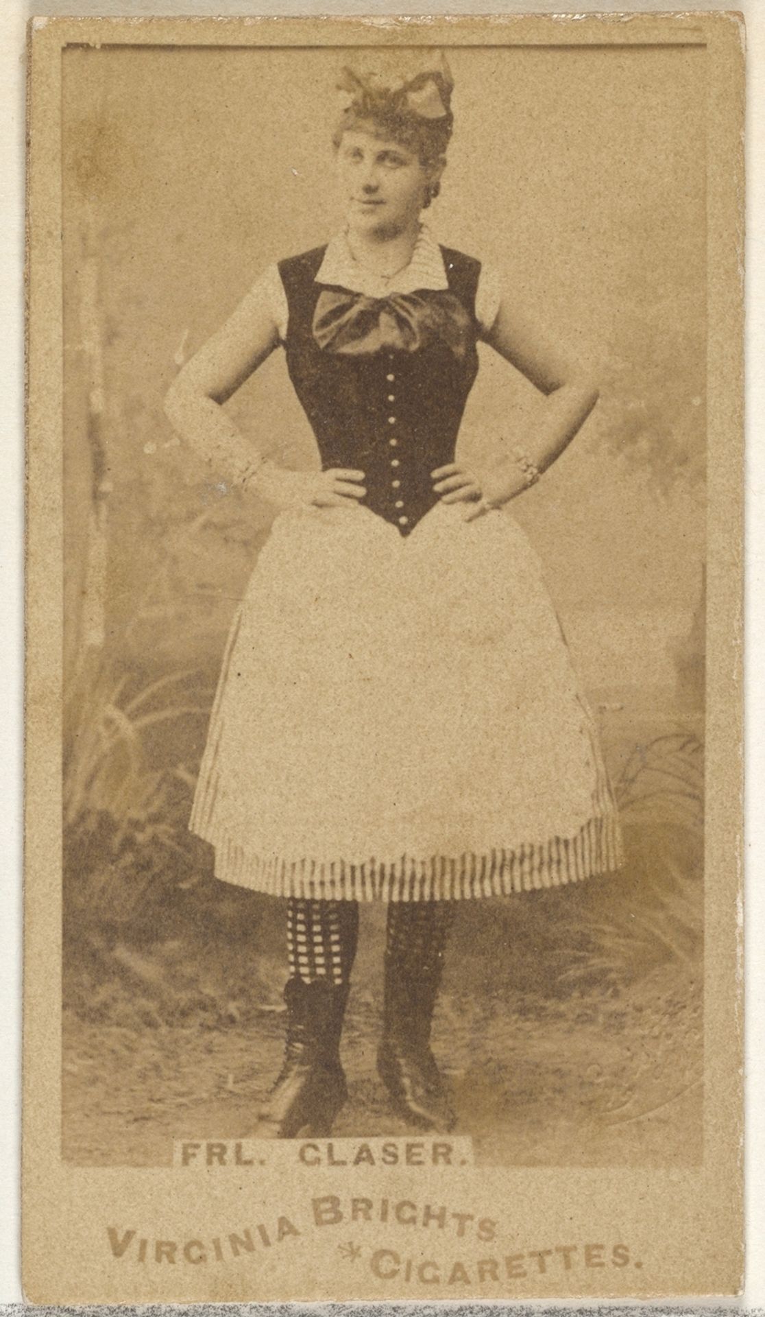 Fräulein Glaser, from the Actors and Actresses series (N45, Type 1) for Virginia Brights Cigarettes by Allen & Ginter