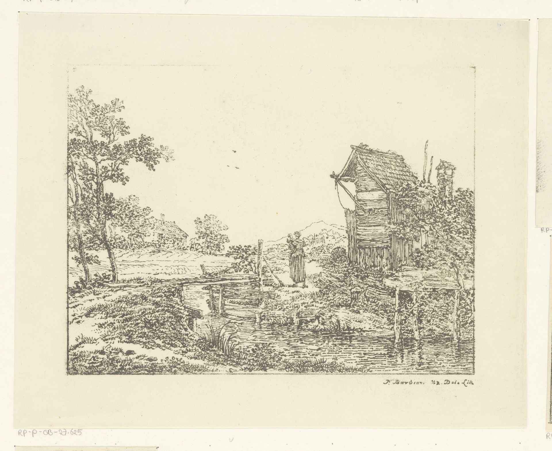 Landschap met boerenhoeve by Pieter Bartholomeusz. Barbiers