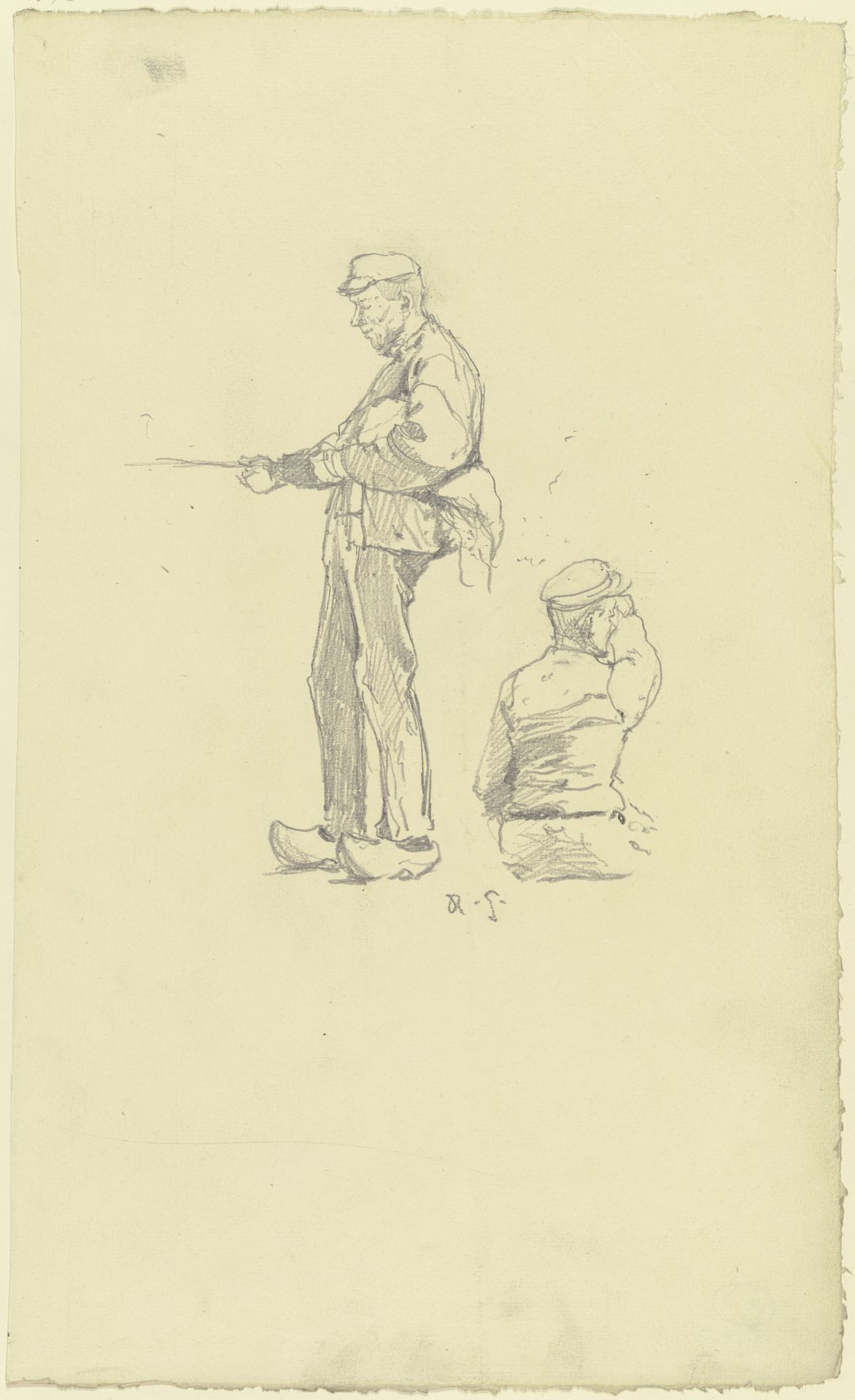 Zwei Arbeiter aus der _Großen Spinnerei von Edam_ by Rudolf Gudden
