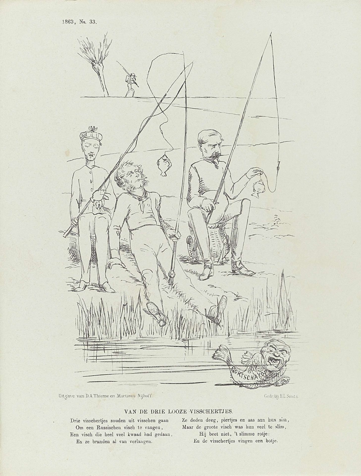 Spotprent over Gortsjakov, 1863 by Johan Michaël Schmidt Crans