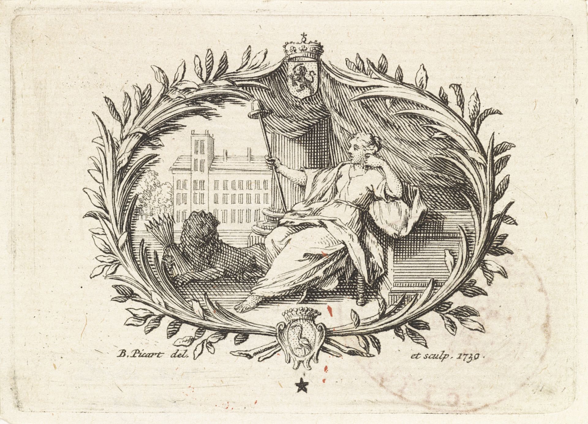 Hollandse maagd met de Hollandse leeuw by Bernard Picart