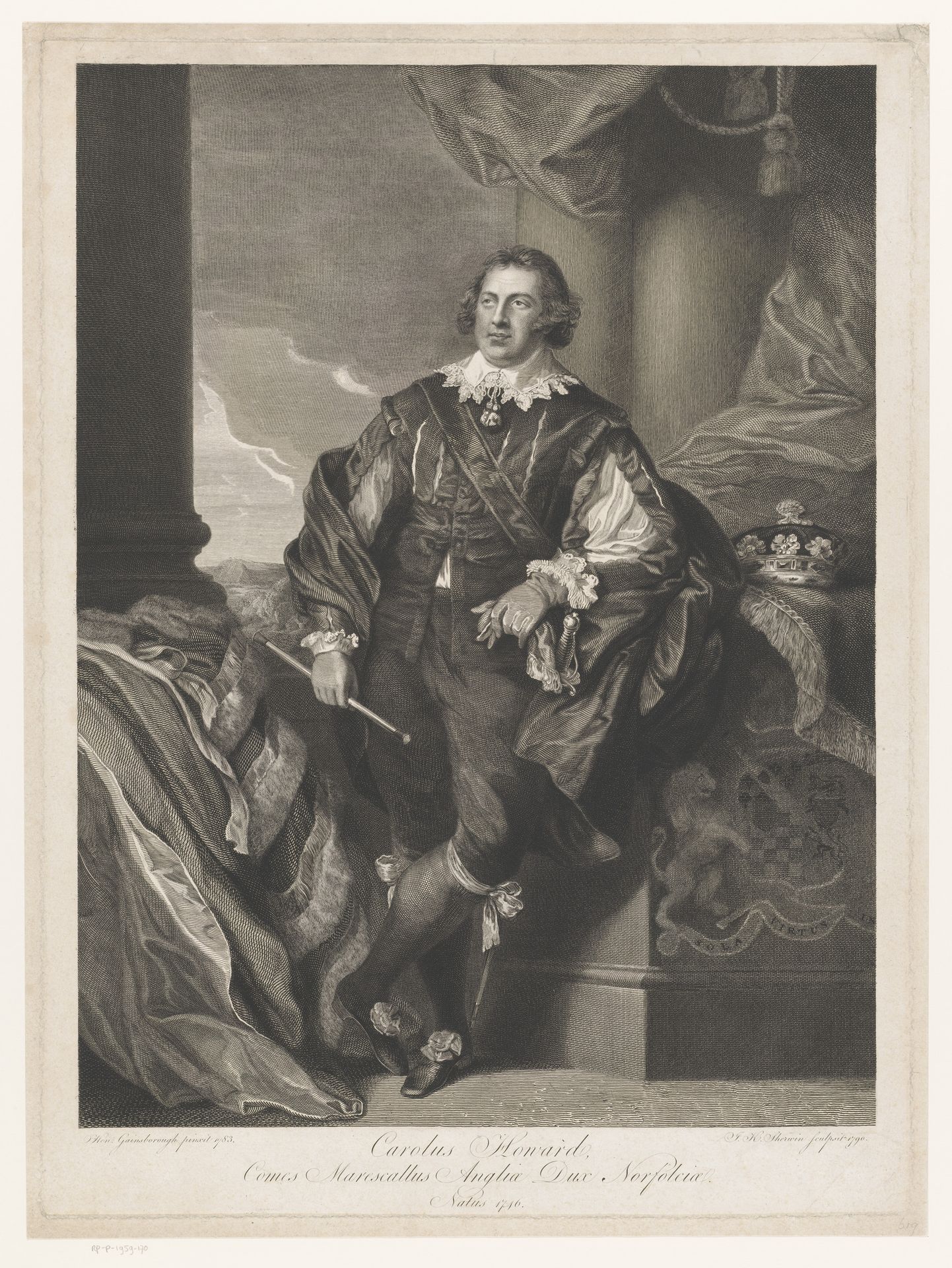 Portret van Charles Howard by John Keyse Sherwin