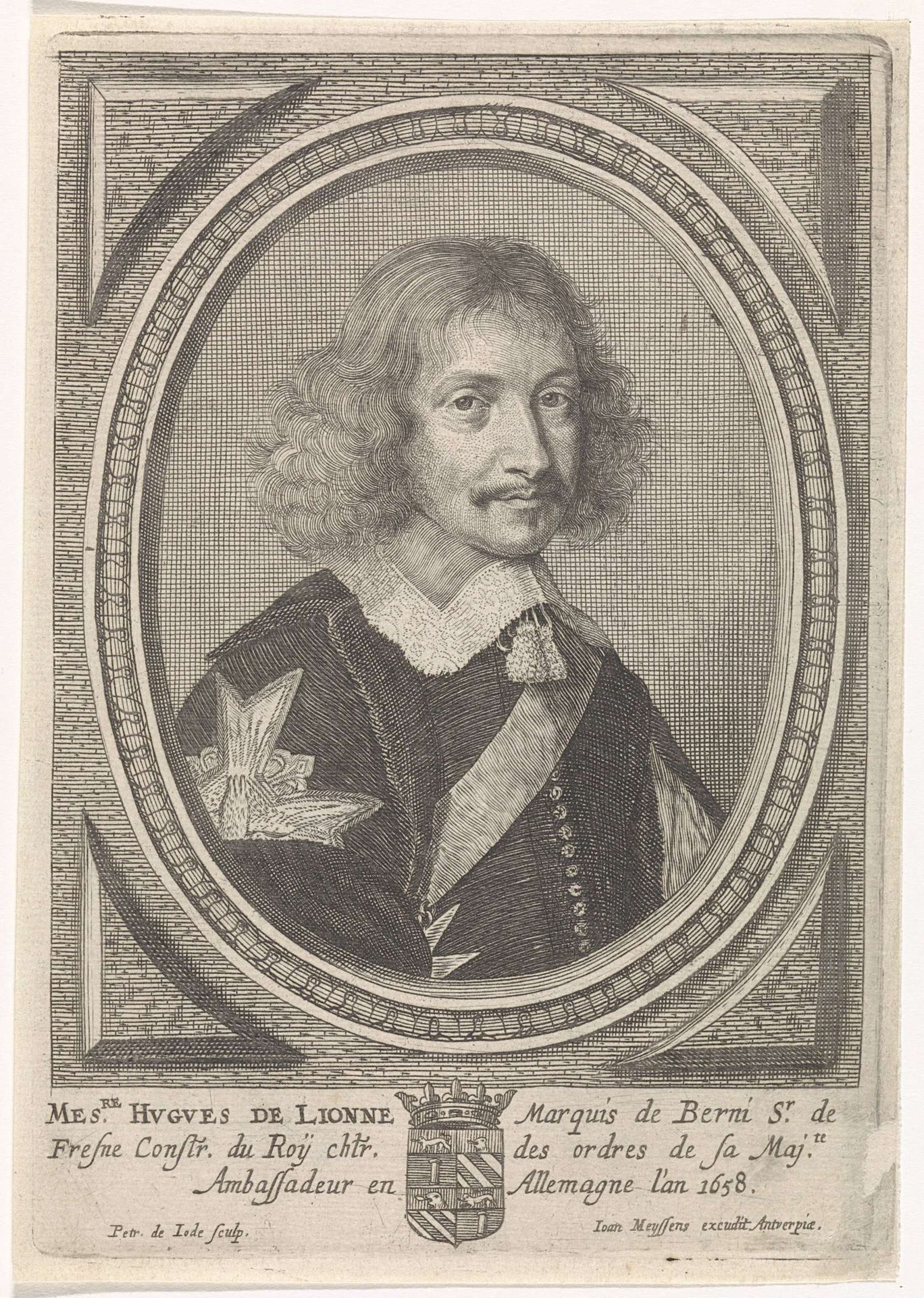Portret van Hugues de Lionne by Pieter de (II) Jode