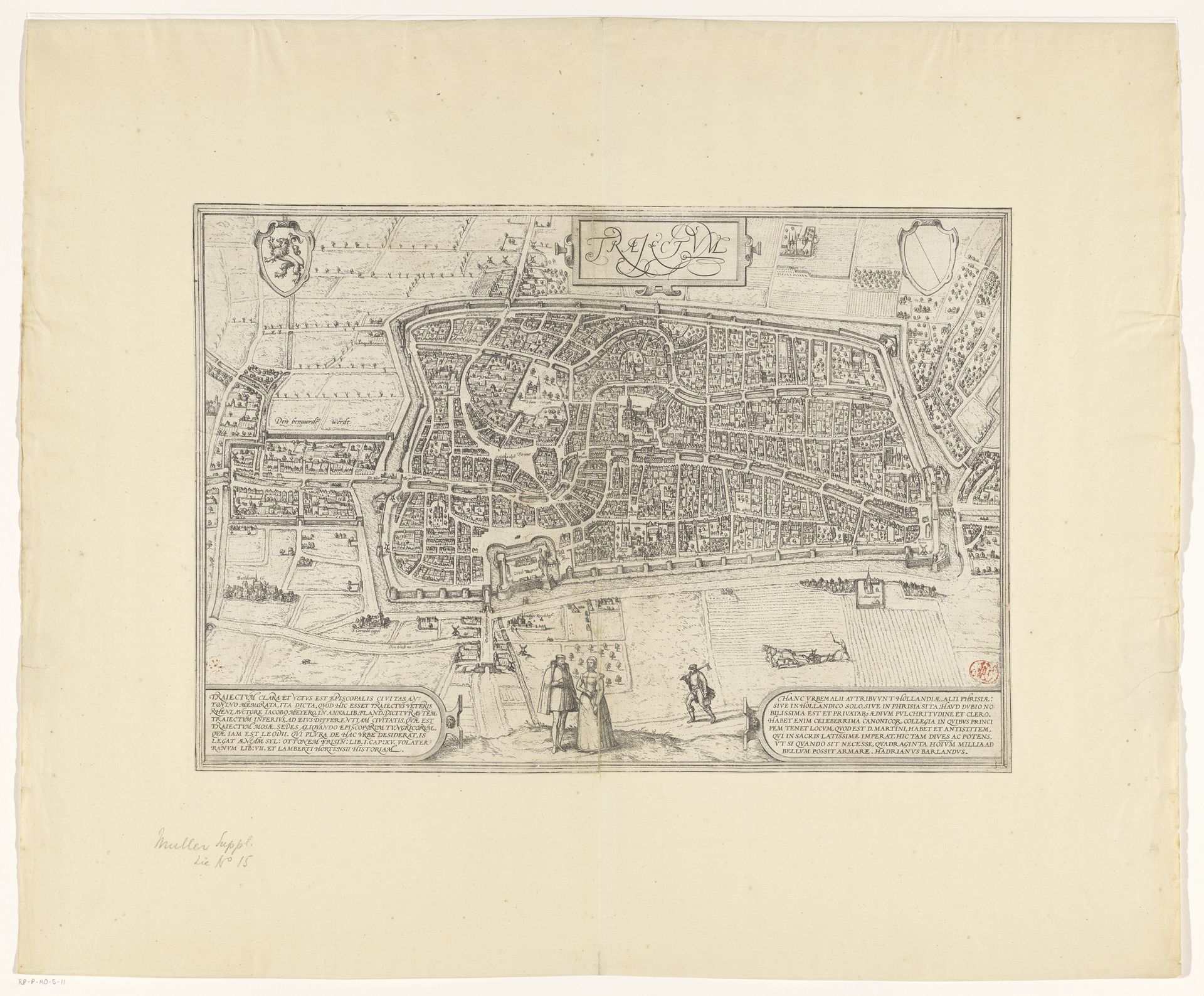 Plattegrond van de stad Utrecht by Frans Hogenberg