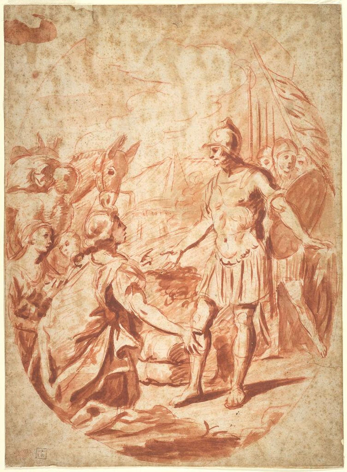 David and Abigail by School of Charles Le Brun