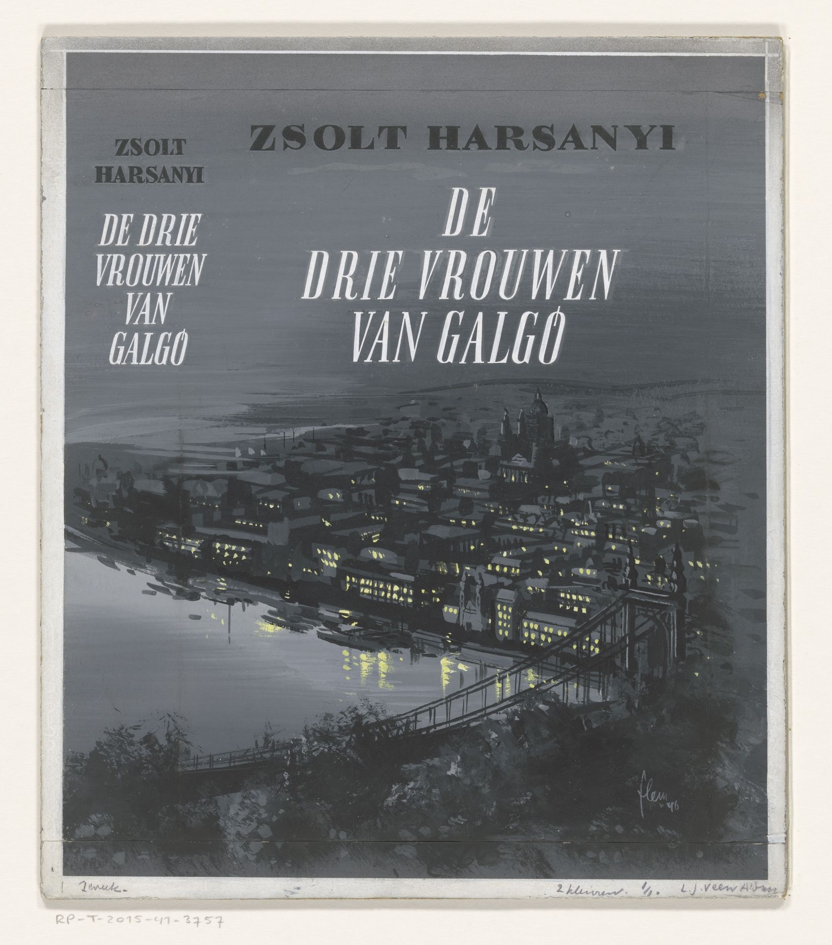 Bandontwerp voor: Zsolt Harsányi, De drie vrouwen van Galgó (Galgó három felesége), 1948 by Studio Flem