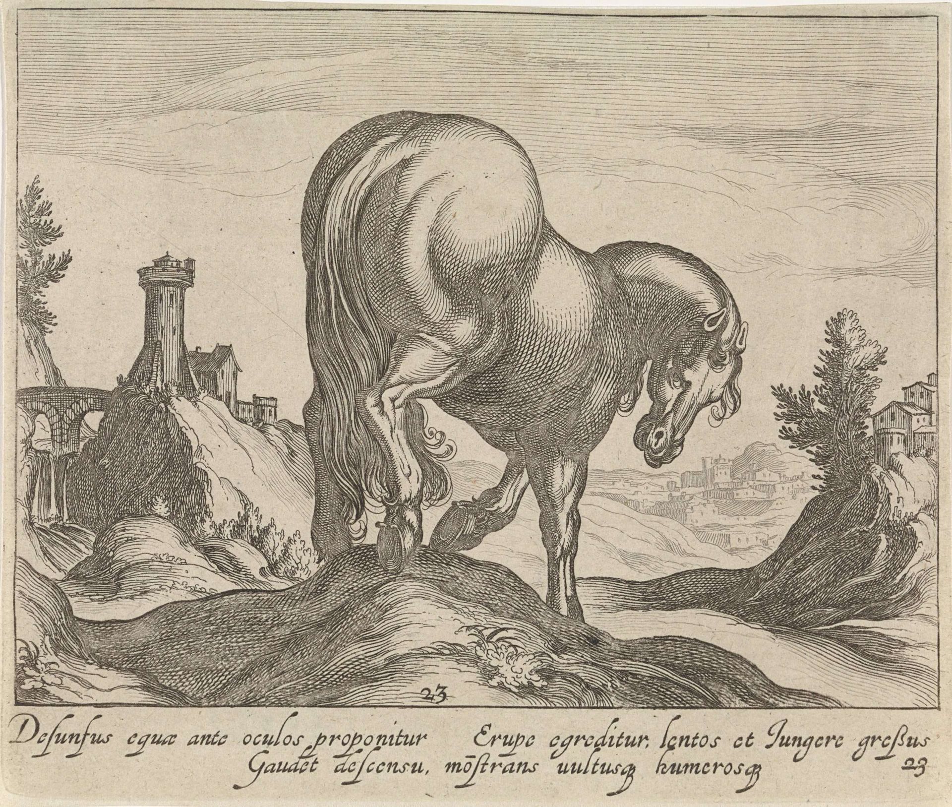 Landschap met paard by Egbert Van Panderen