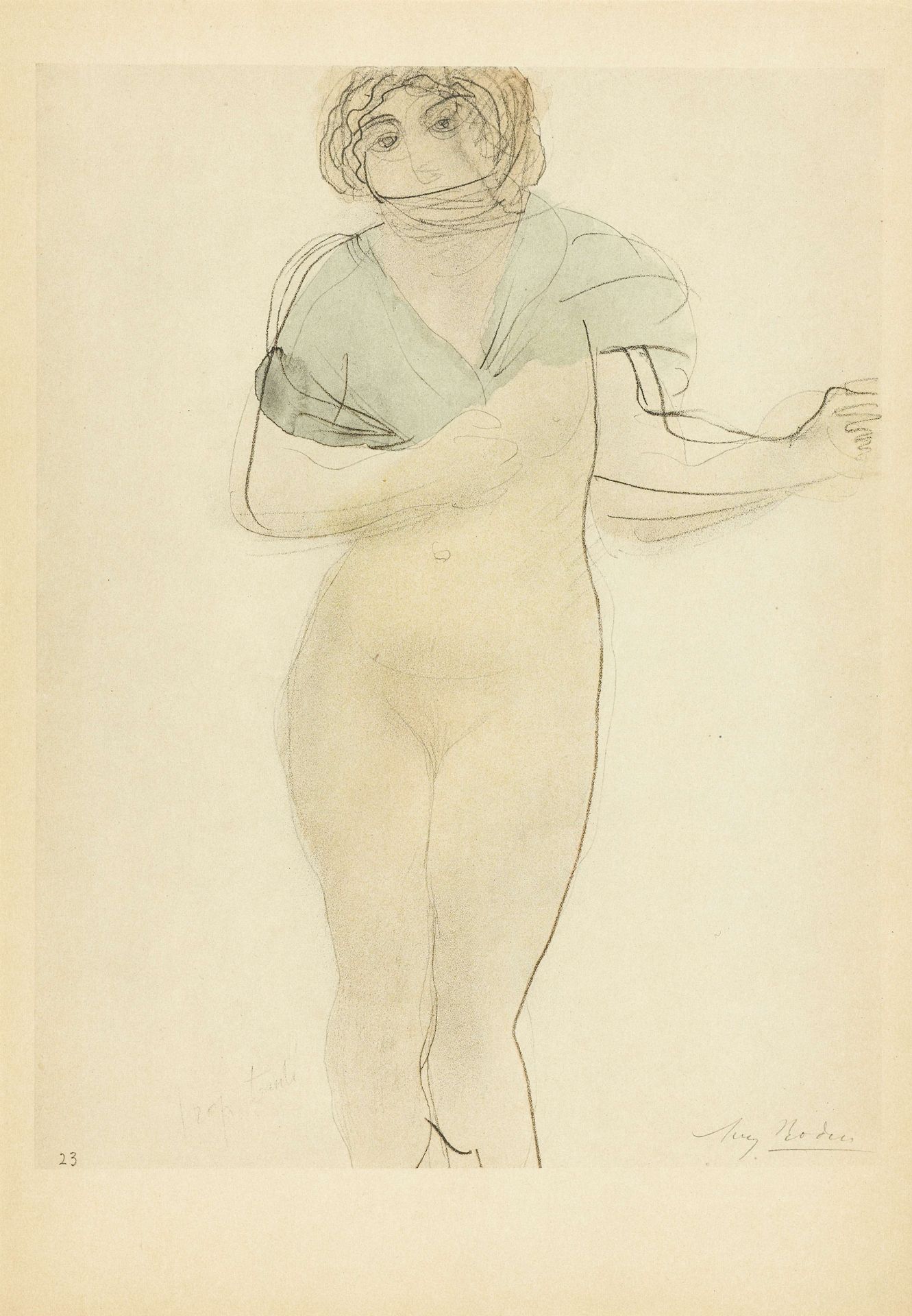 Reproductie van een tekening door Auguste Rodin by Anonymous
