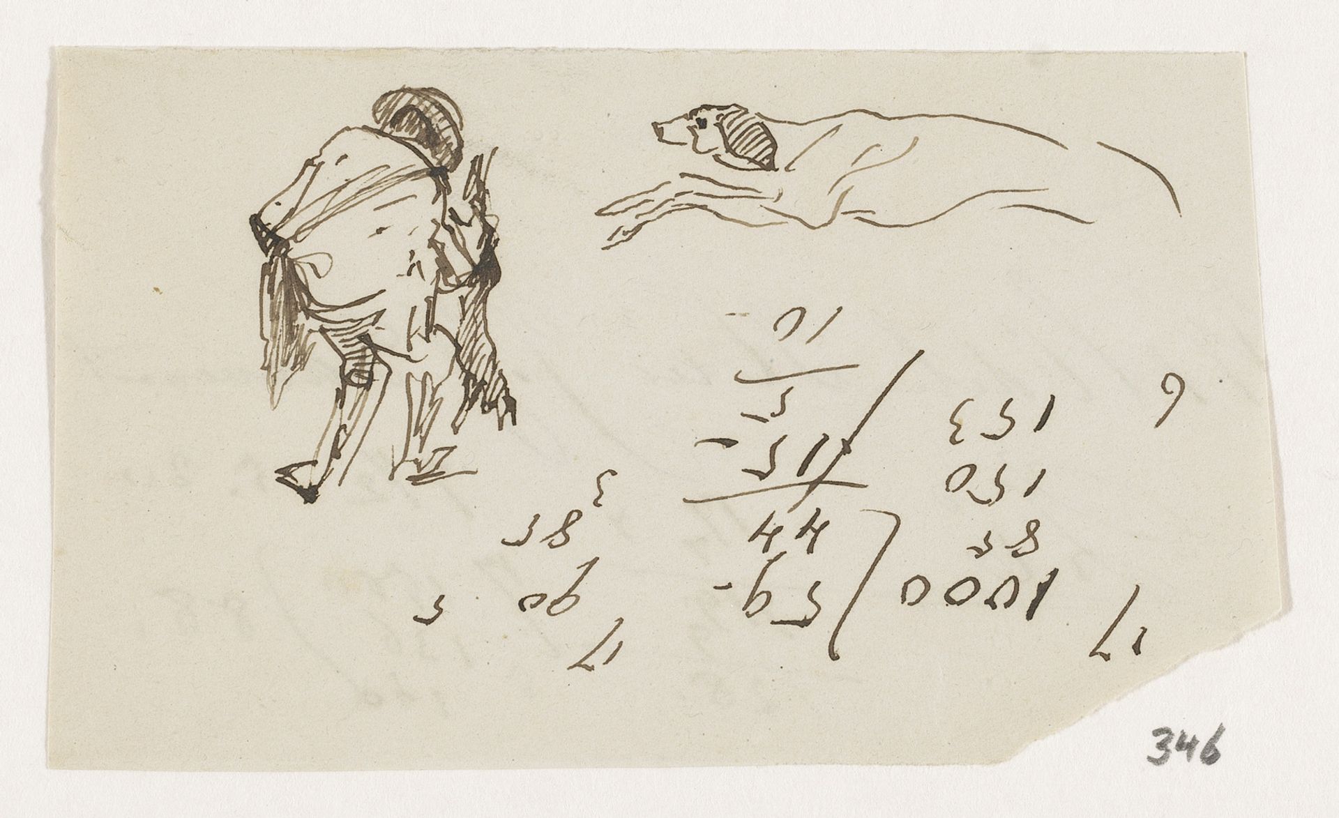 Man en jachthond by Johannes Tavenraat