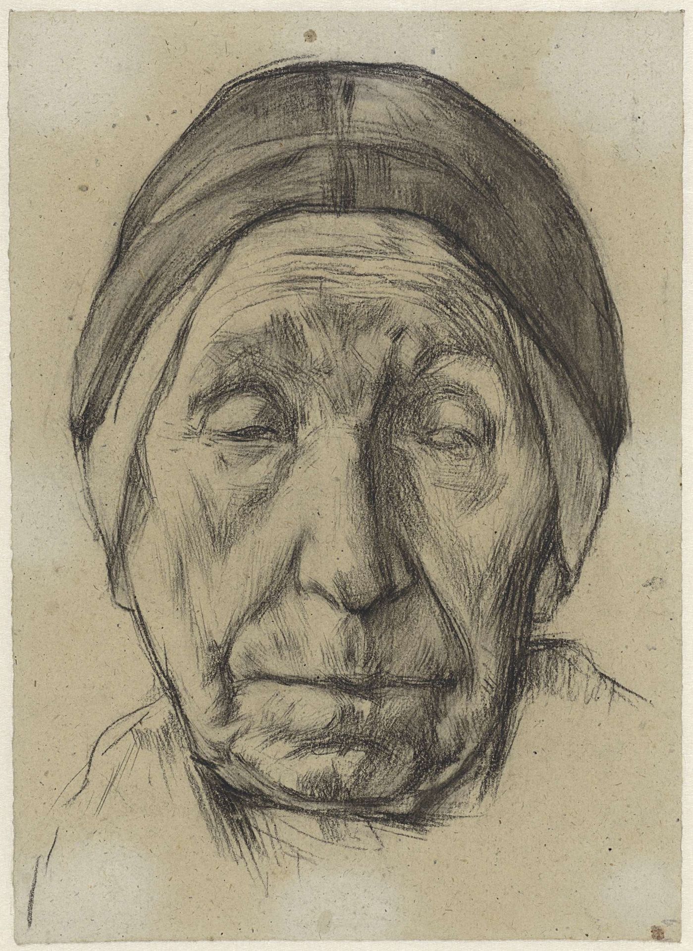 Hoofd van Jantien Klinker, van voren by Anthon Gerhard Alexander van Rappard