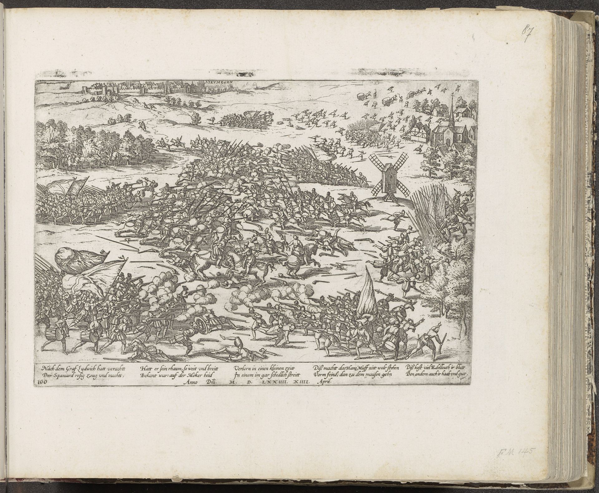 Slag op de Mookerheide, 1574 by Frans Hogenberg