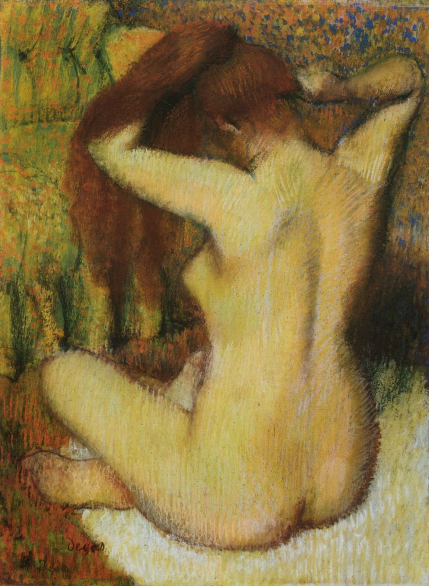 Woman Combing Her Hair by Edgar Degas