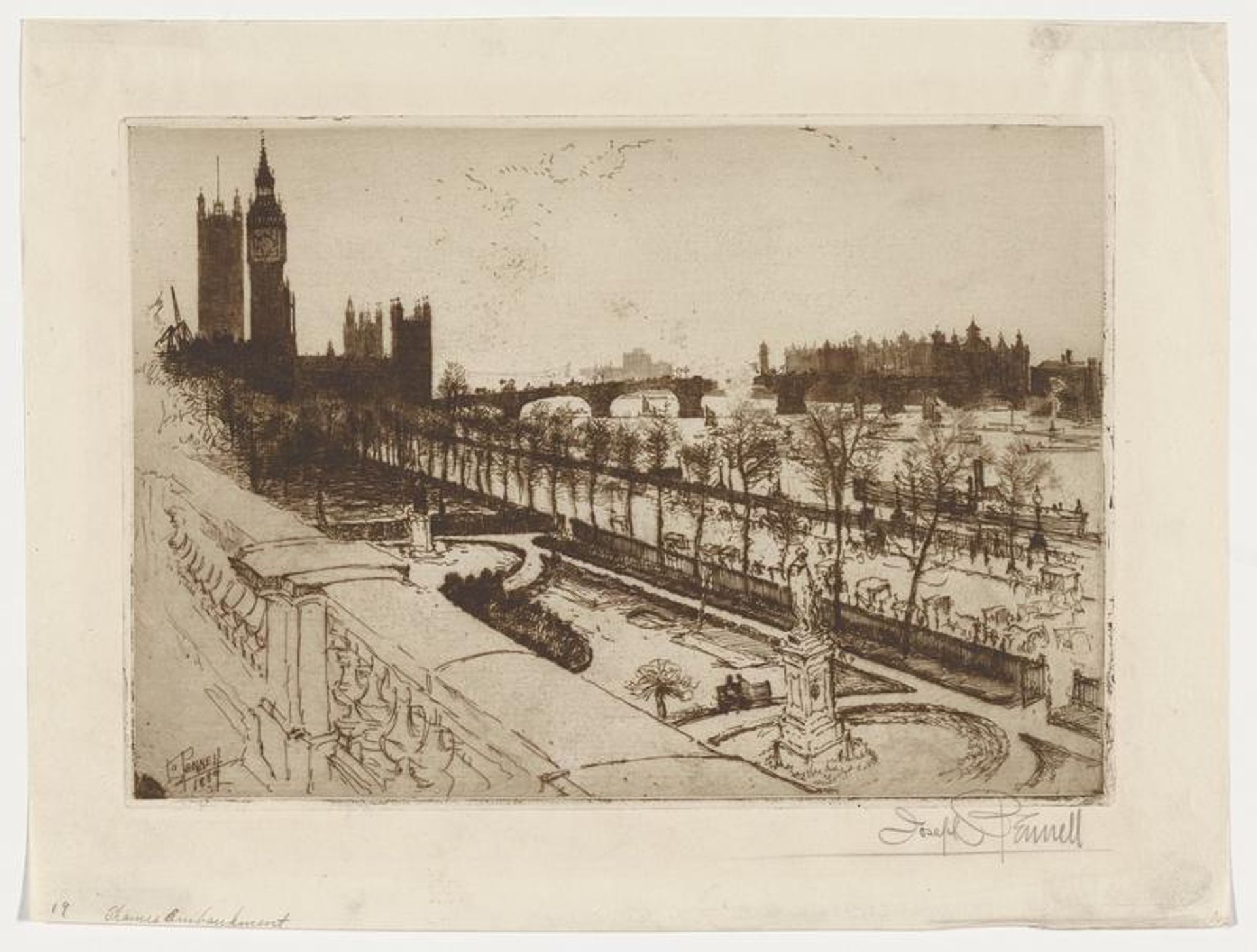 Thames Embankment by Joseph Pennell