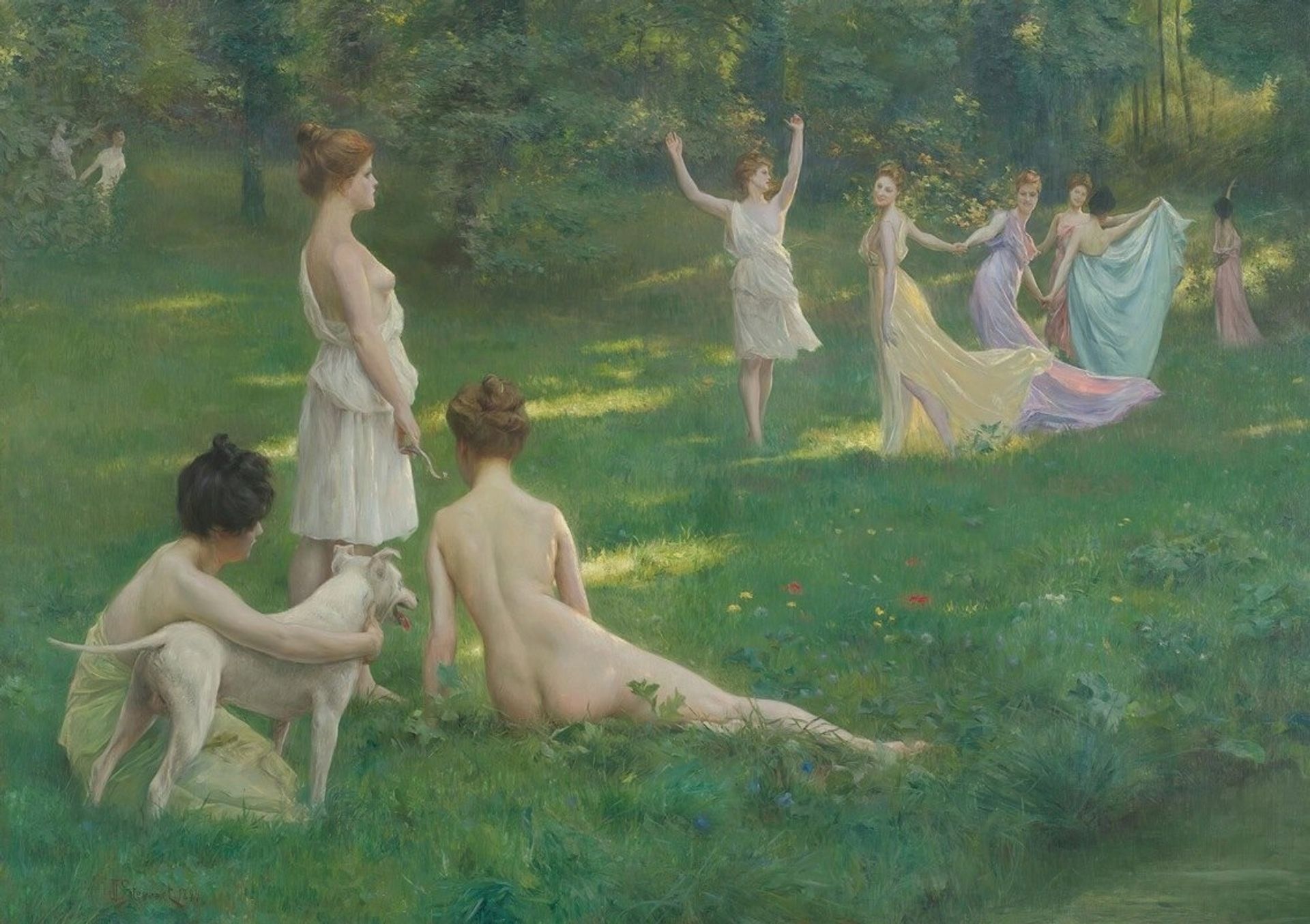 Les Chasseuresses by Julius Leblanc Stewart