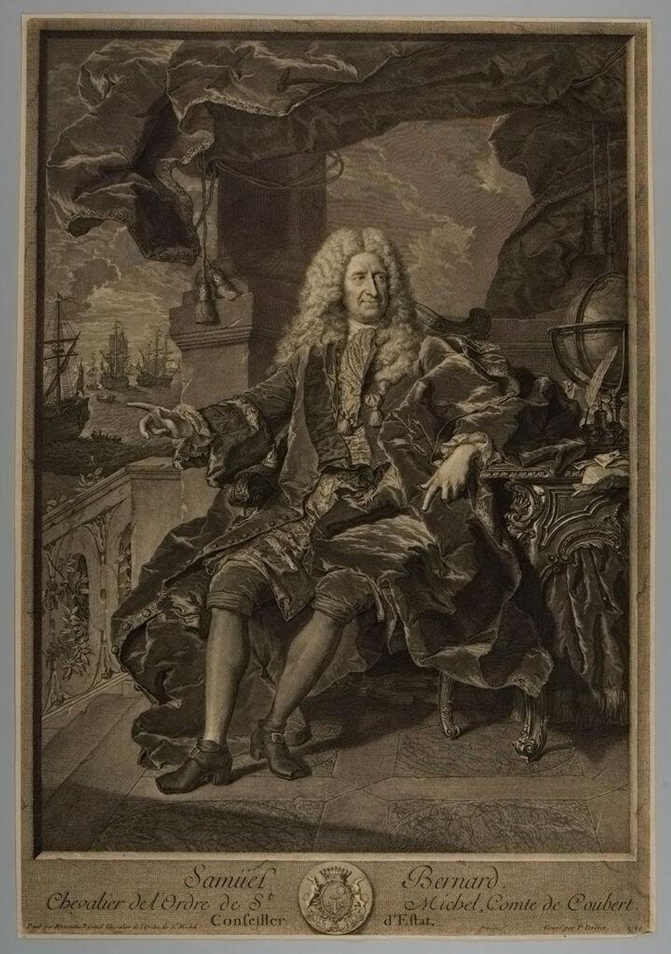 Samuel Bernard, Chevalier de l'ordre de Saint Michel, comte de Coubert by Pierre Drevet