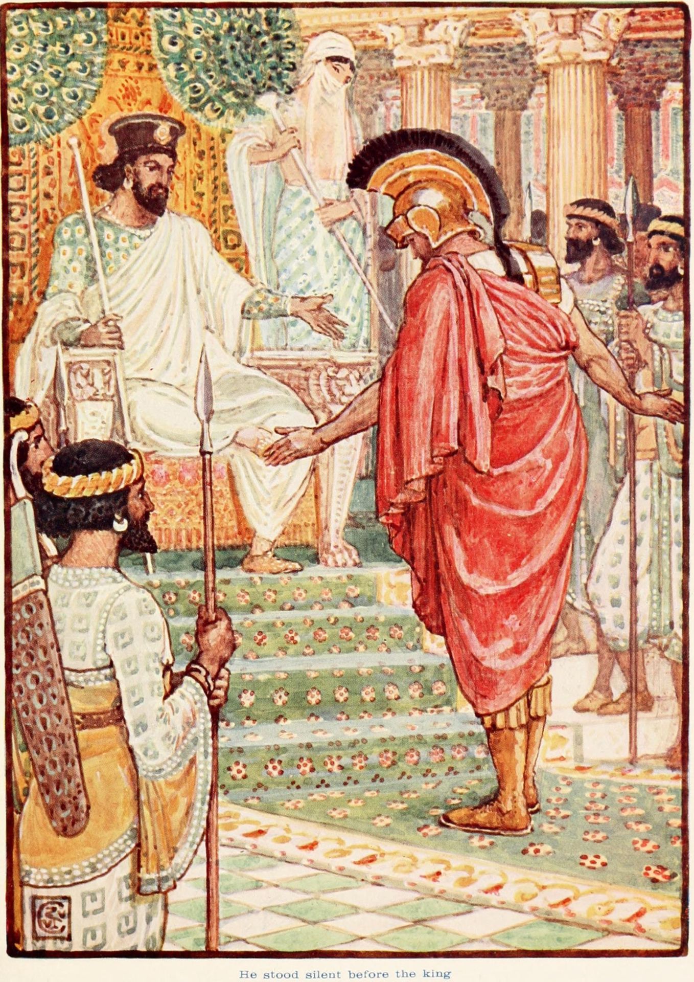 He stoods silent before King by Walter Crane