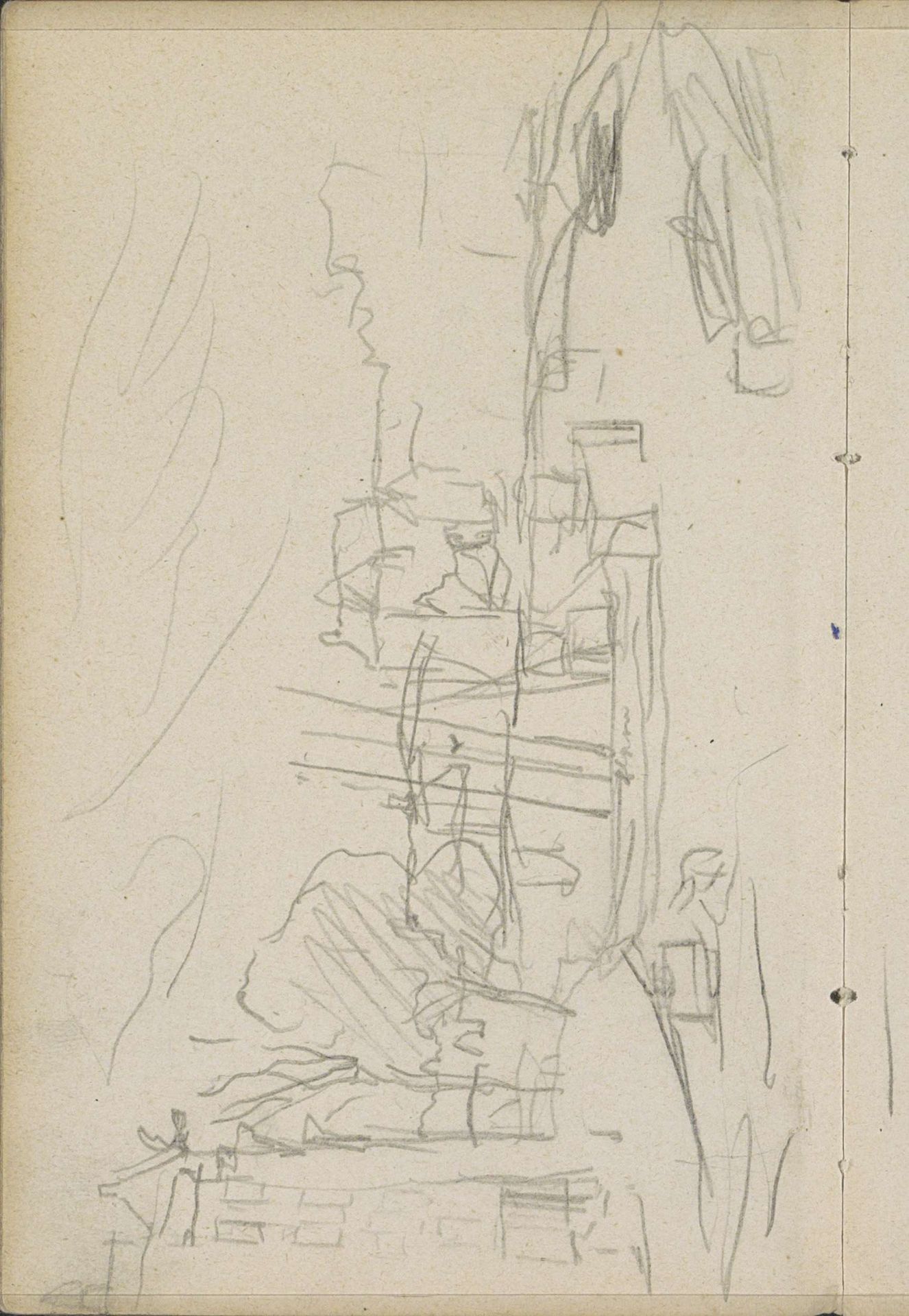 Gezicht op het Damrak te Amsterdam met boten by George Hendrik Breitner