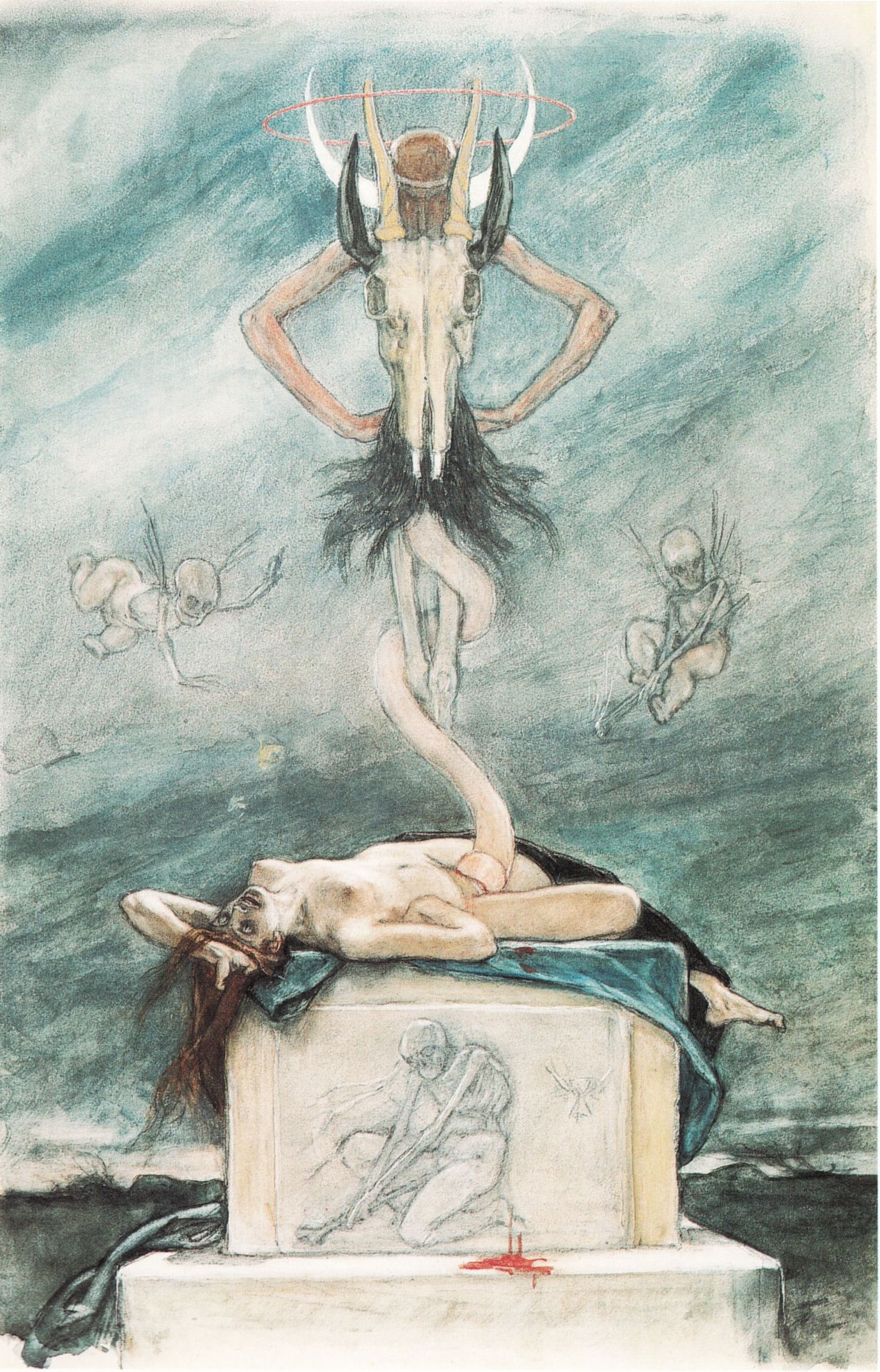 The Sacrifice, from The Satanic Ones by Felicien Rops