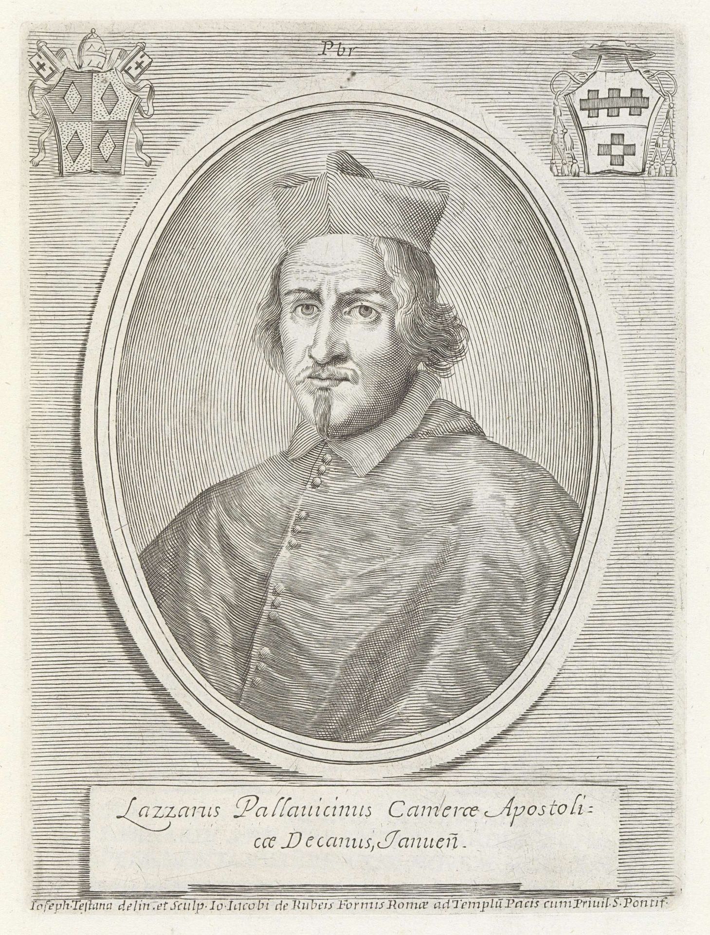 Portret van kardinaal Lazzaro Pallavicino by Giuseppe Maria Testana