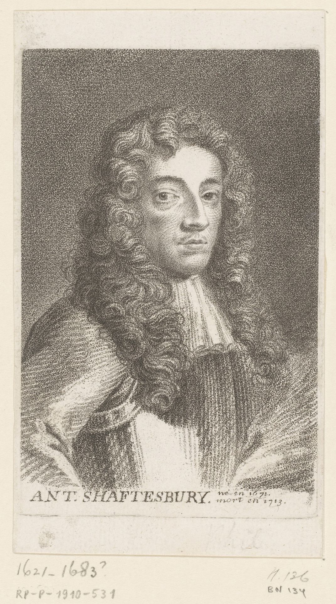 Portret van Anthony Ashley Cooper by Jean-Charles François