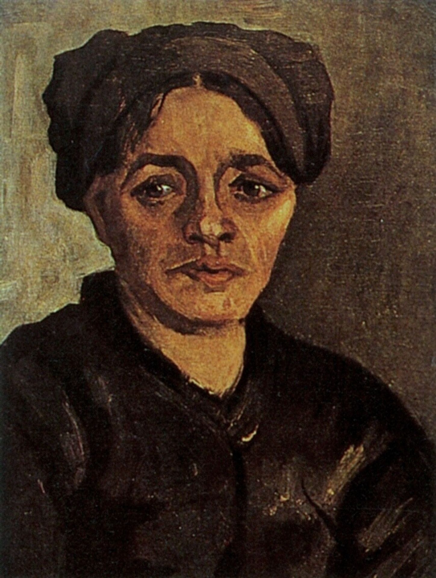 Head of a Peasant Woman with Dark Cap by Vincent van Gogh