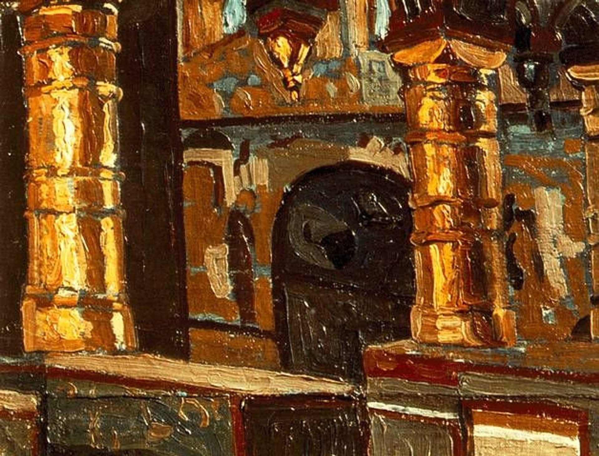 Rostov Veliky. Interior of church of Savior. by Nicholas Roerich