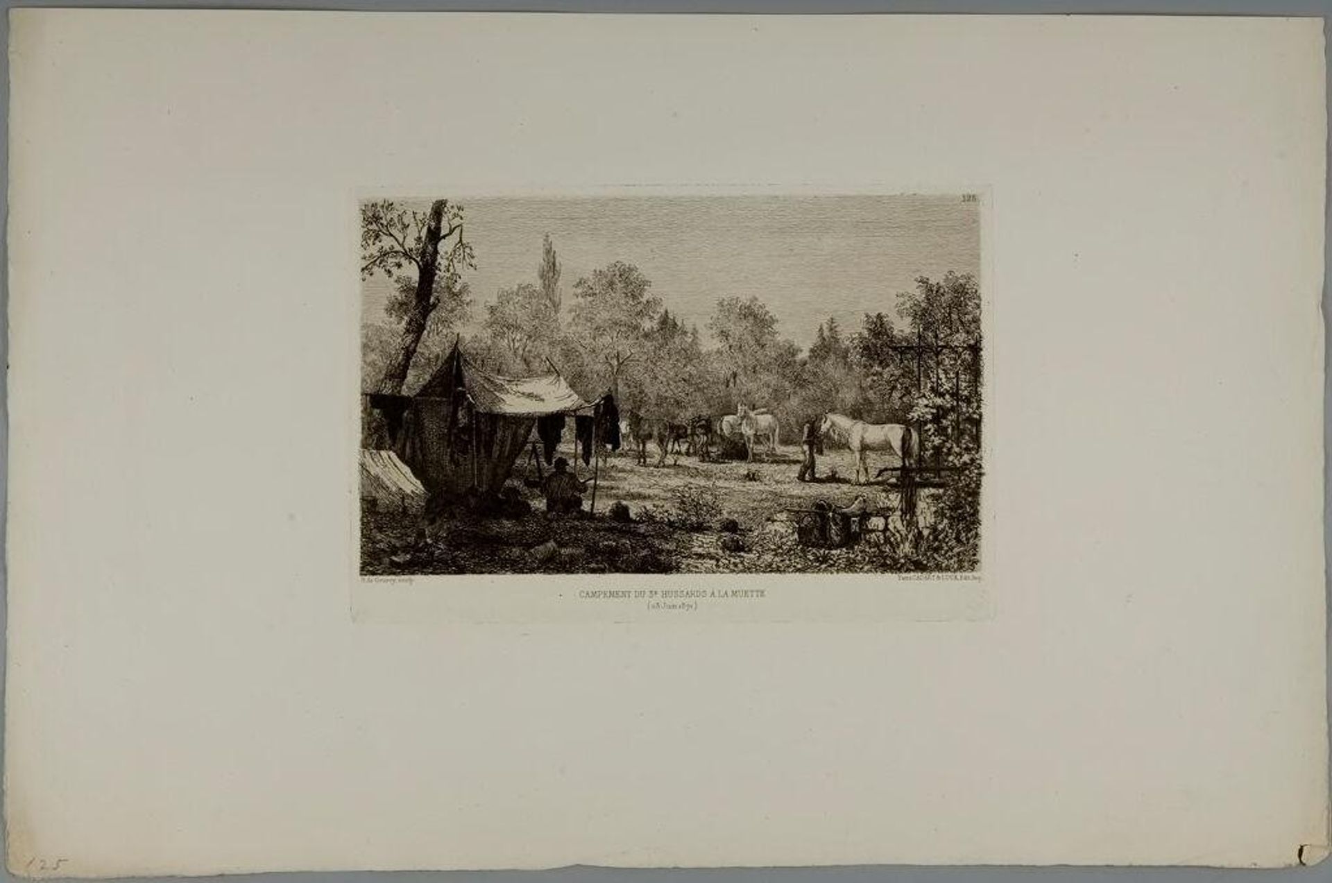 Encampment of the Third Hussars at La Muette by Henri Antoine Gaston de Gourcy