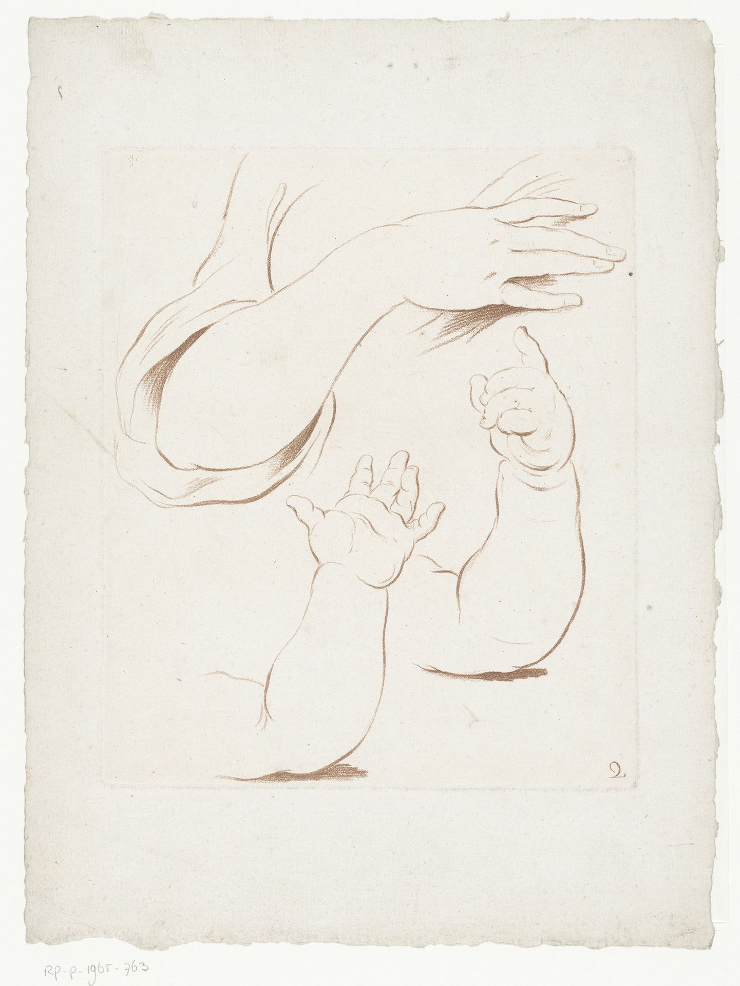 Drie armen in verschillende posities by Jean François Janinet