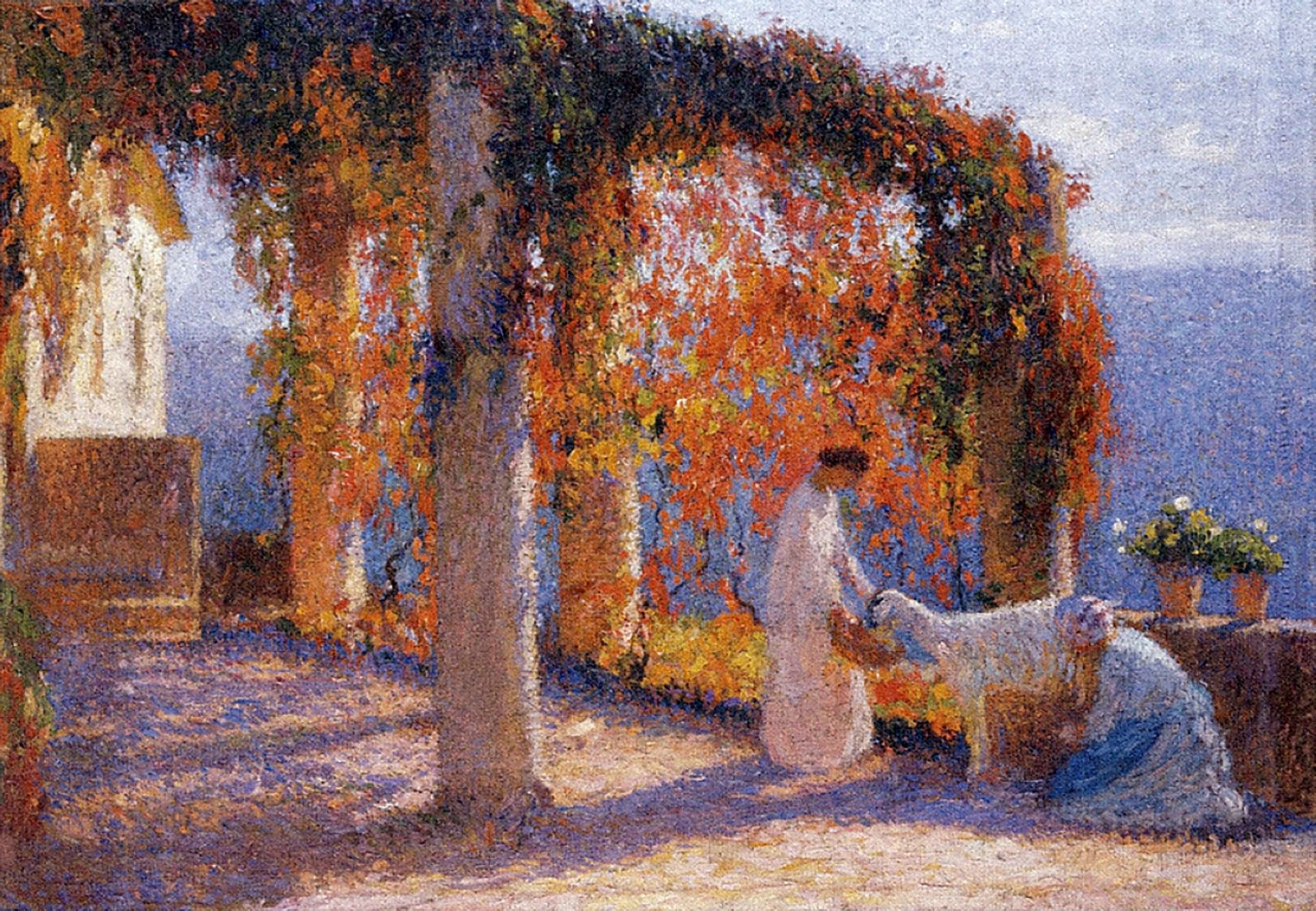Young Women in Terrace by Henri Martin