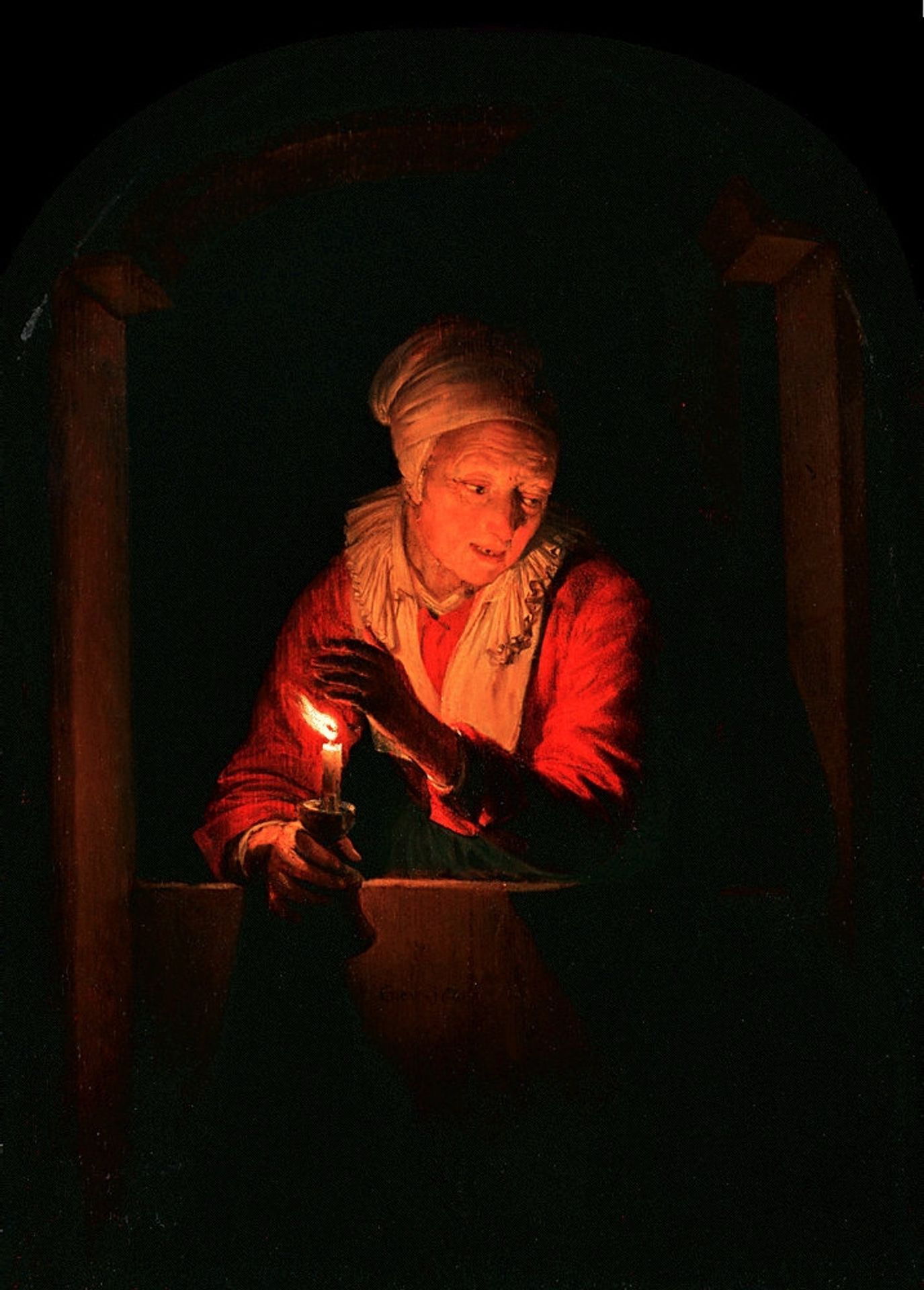 Old woman with a candle by Gerrit Dou