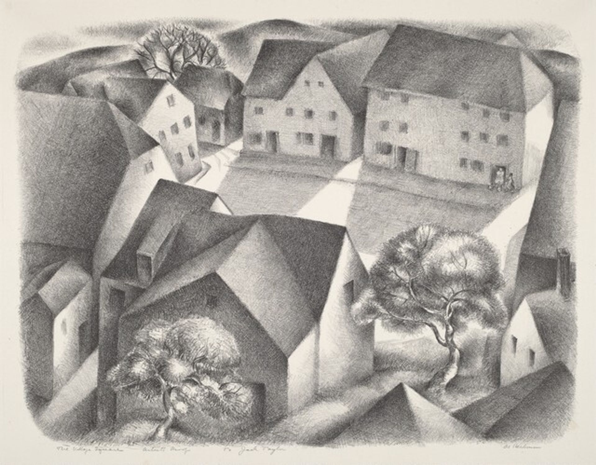 The Village Square by Albert William Heckman