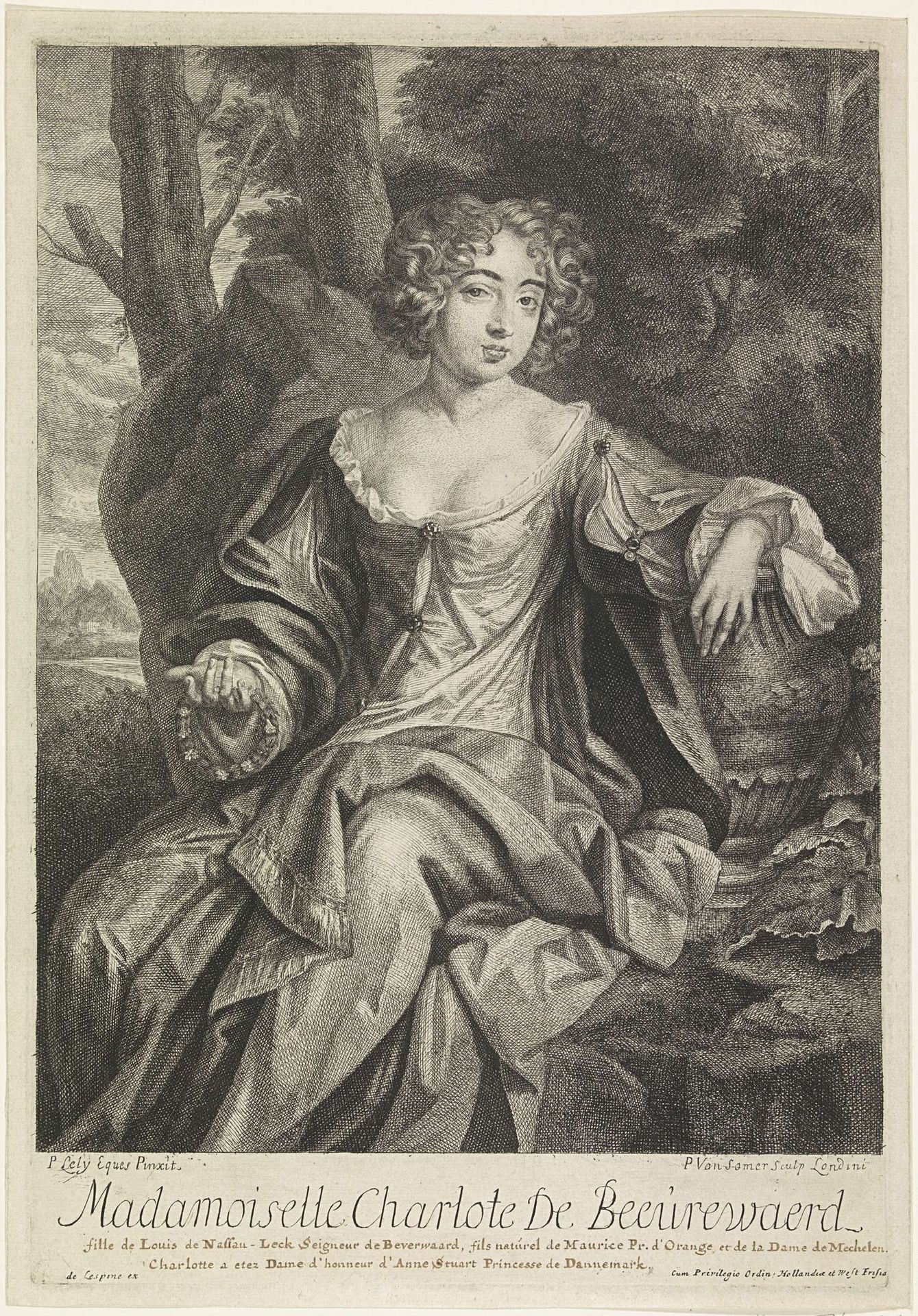 Portret van Charlotte Philiberthe van Nassau-Beverweerd by Paul van (II) Somer