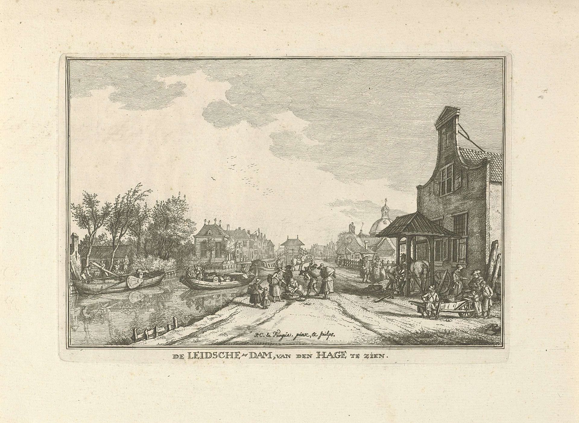 De kom in de trekvaart tussen Leiden en Den Haag in Leidschendam by Paulus Constantijn la Fargue