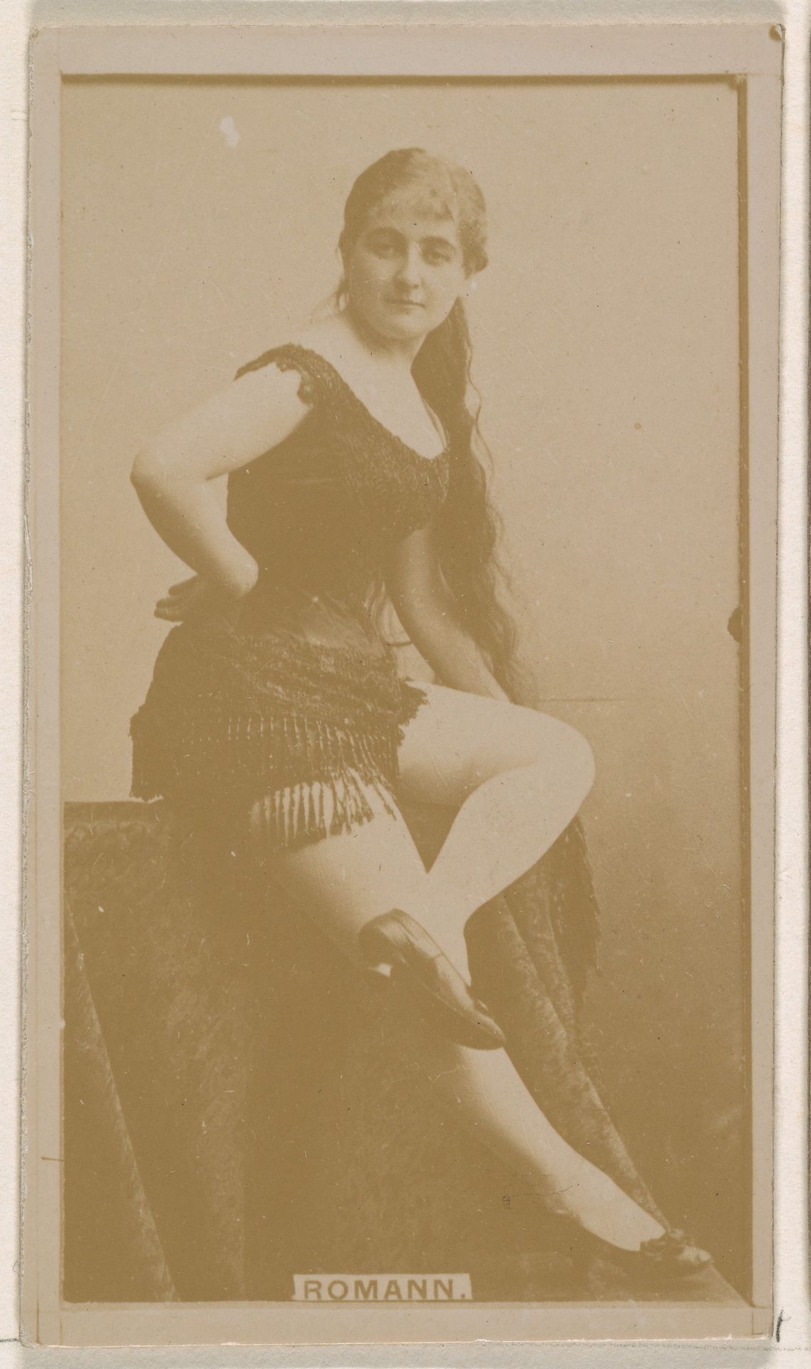Miss Romann, from the Actresses series (N245) issued by Kinney Brothers to promote Sweet Caporal Cigarettes by Kinney Brothers Tobacco Company