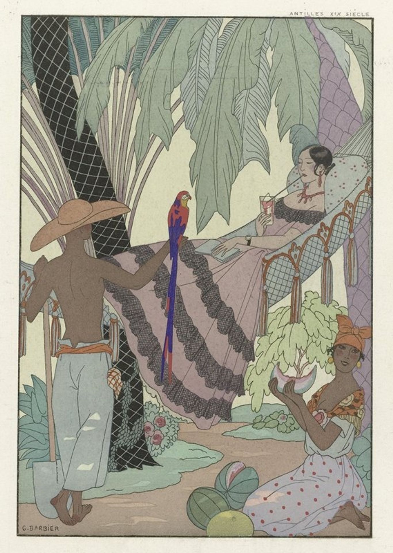 La belle indolente ; Antilles XIXe siècle by George Barbier