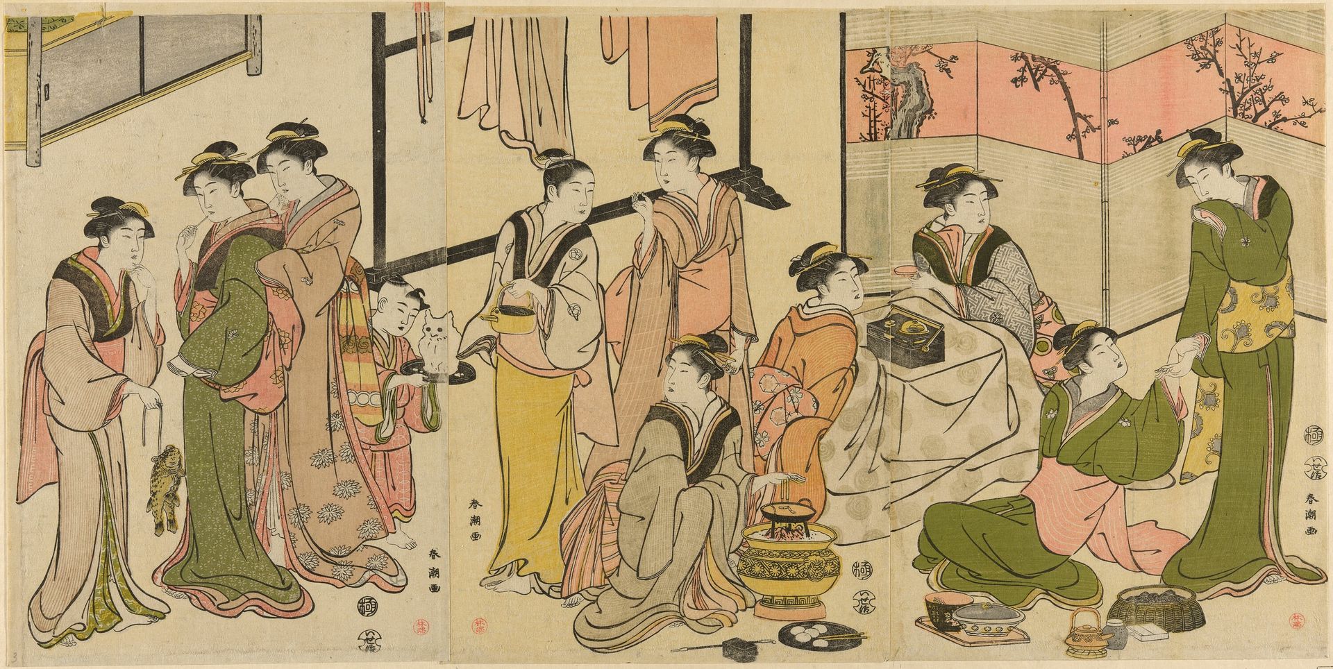 Around the Kotatsu by Katsukawa Shunchō