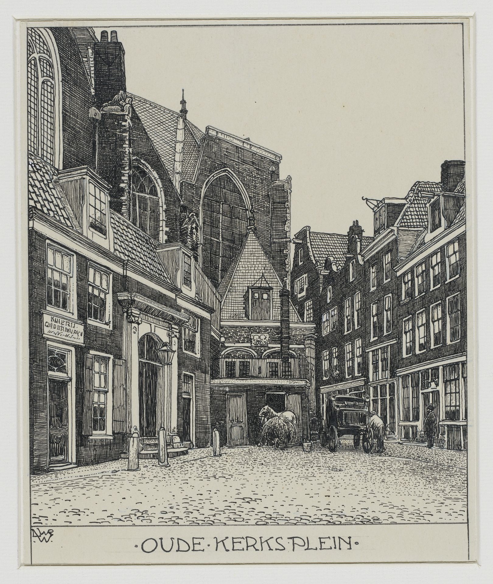 Het Oude Kerks Plein te Amsterdam by Willem Wenckebach