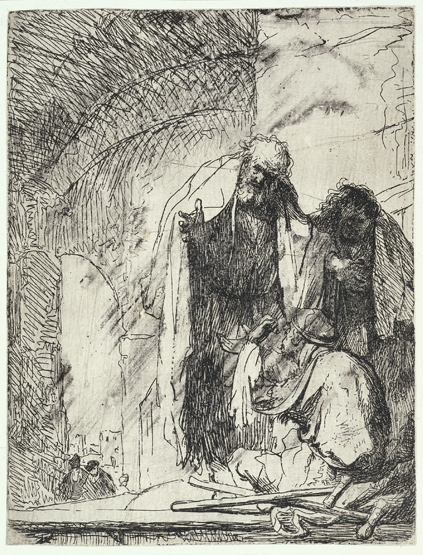 Peter and John at the gate of the Temple by Rembrandt van Rijn