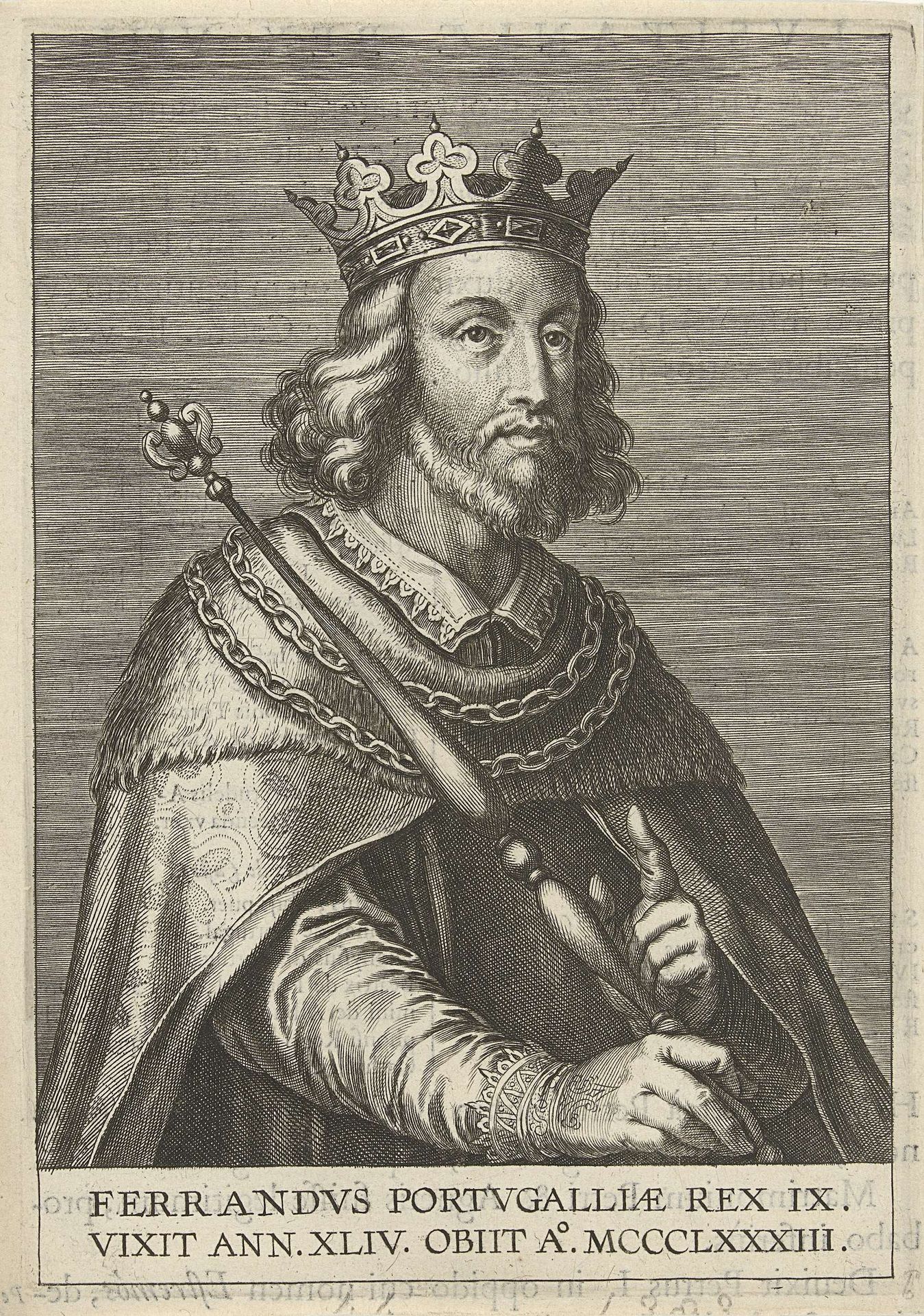 Portret van koning Ferdinand I van Portugal by Cornelis Galle I