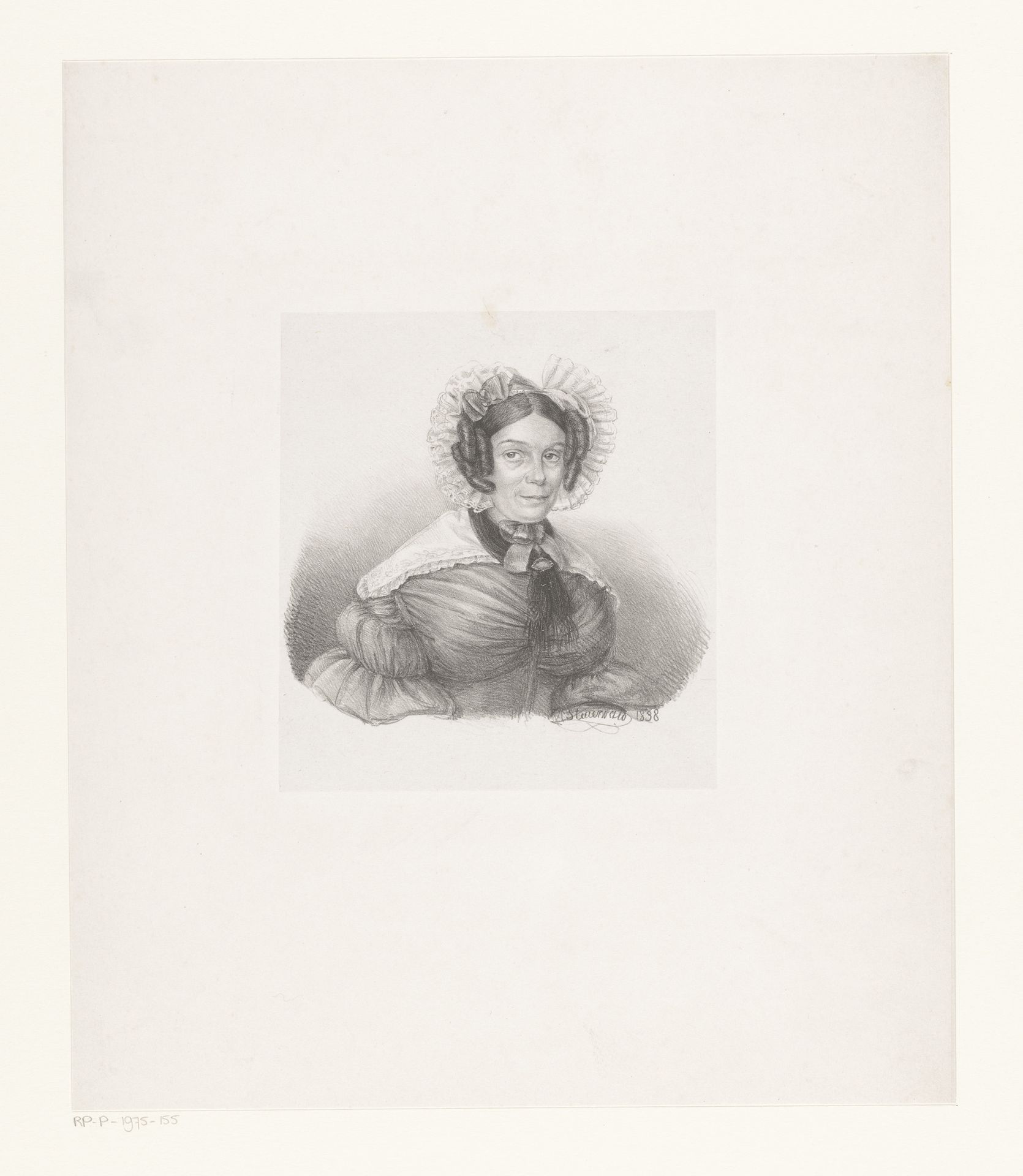 Portret van onbekende vrouw by Christian Heinrich Gottlieb Steuerwald
