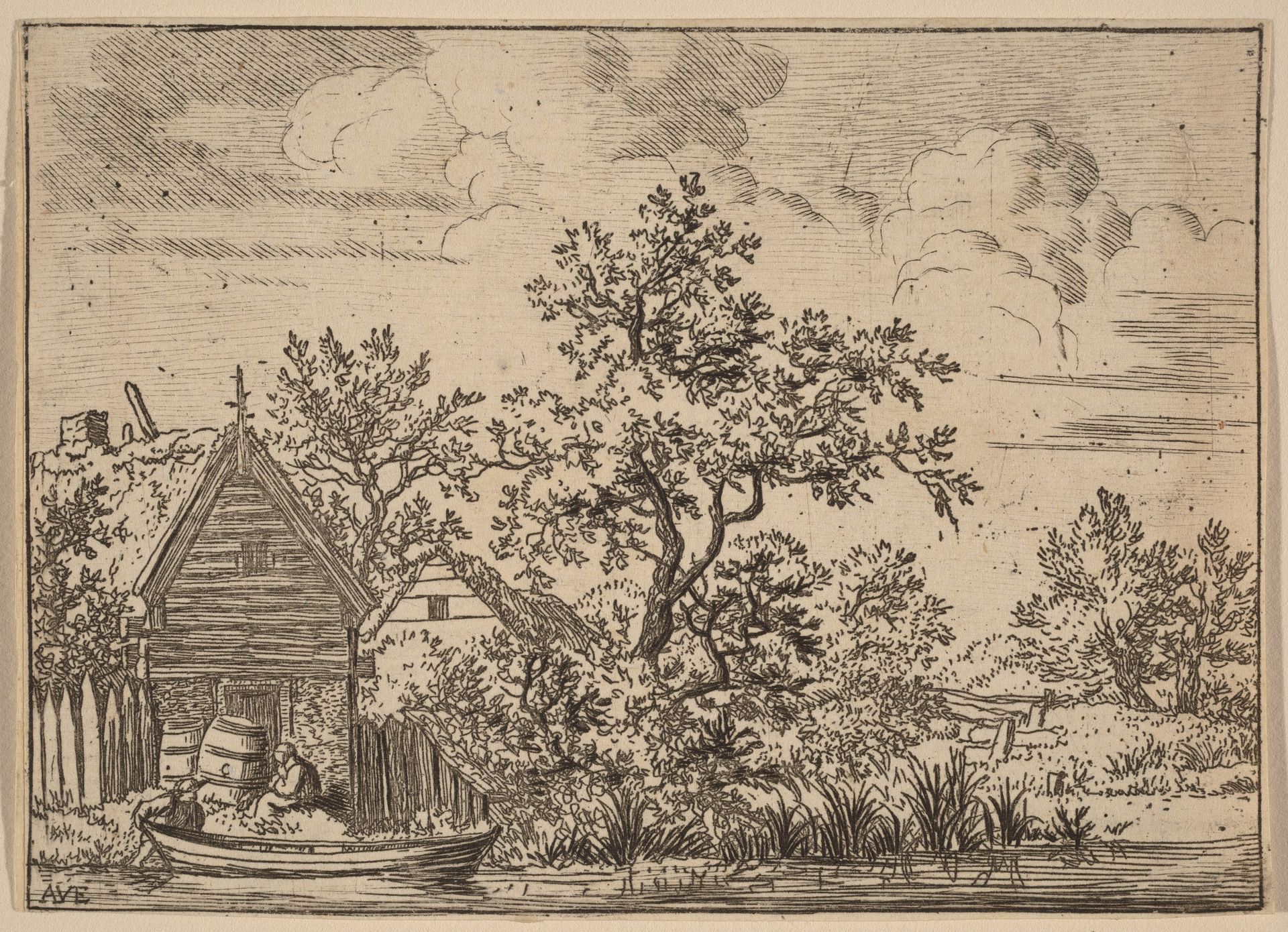 Two Casks in Front of a Cottage by Allart van Everdingen
