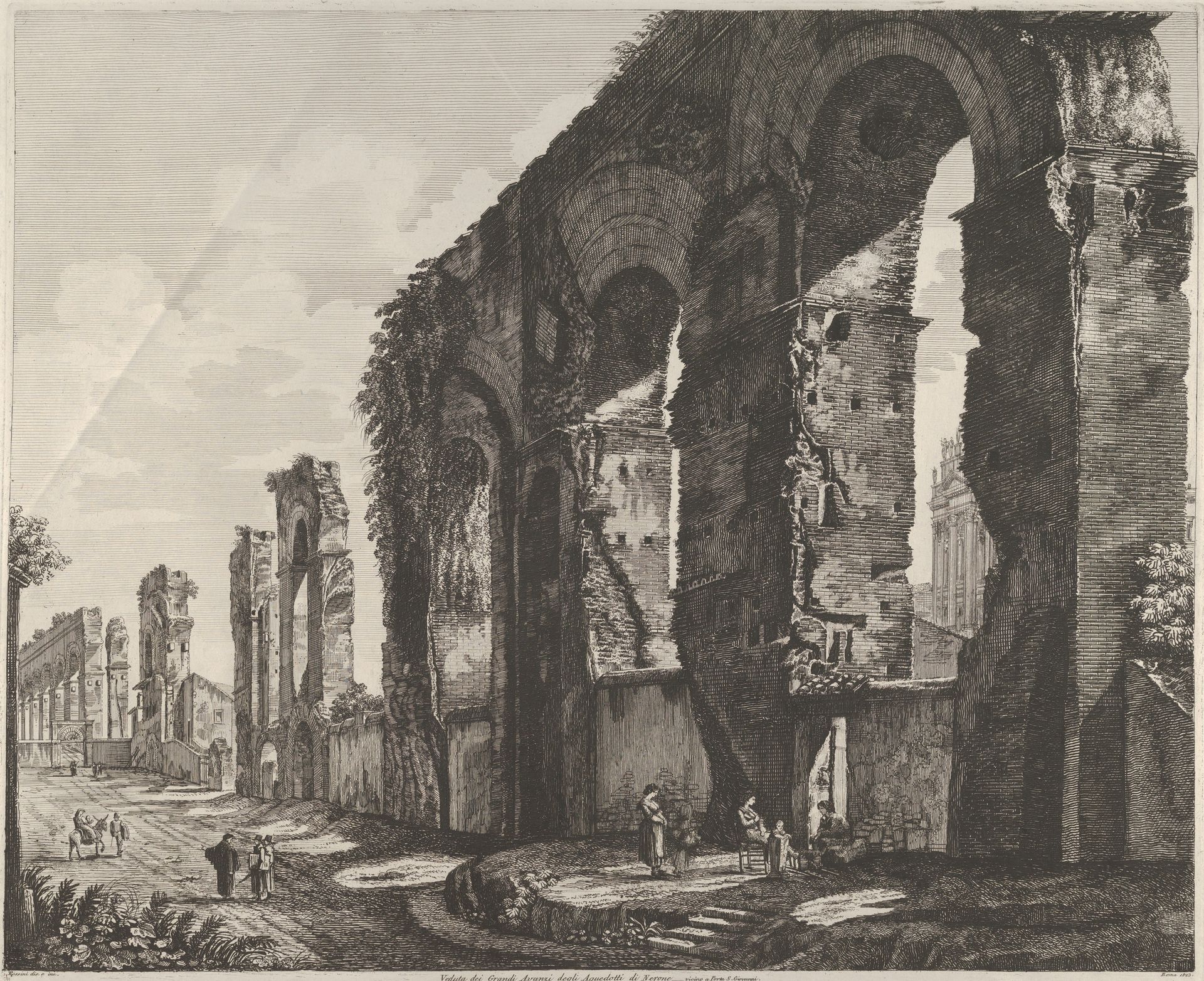 View of Nero's aqueduct, Rome by Luigi Rossini